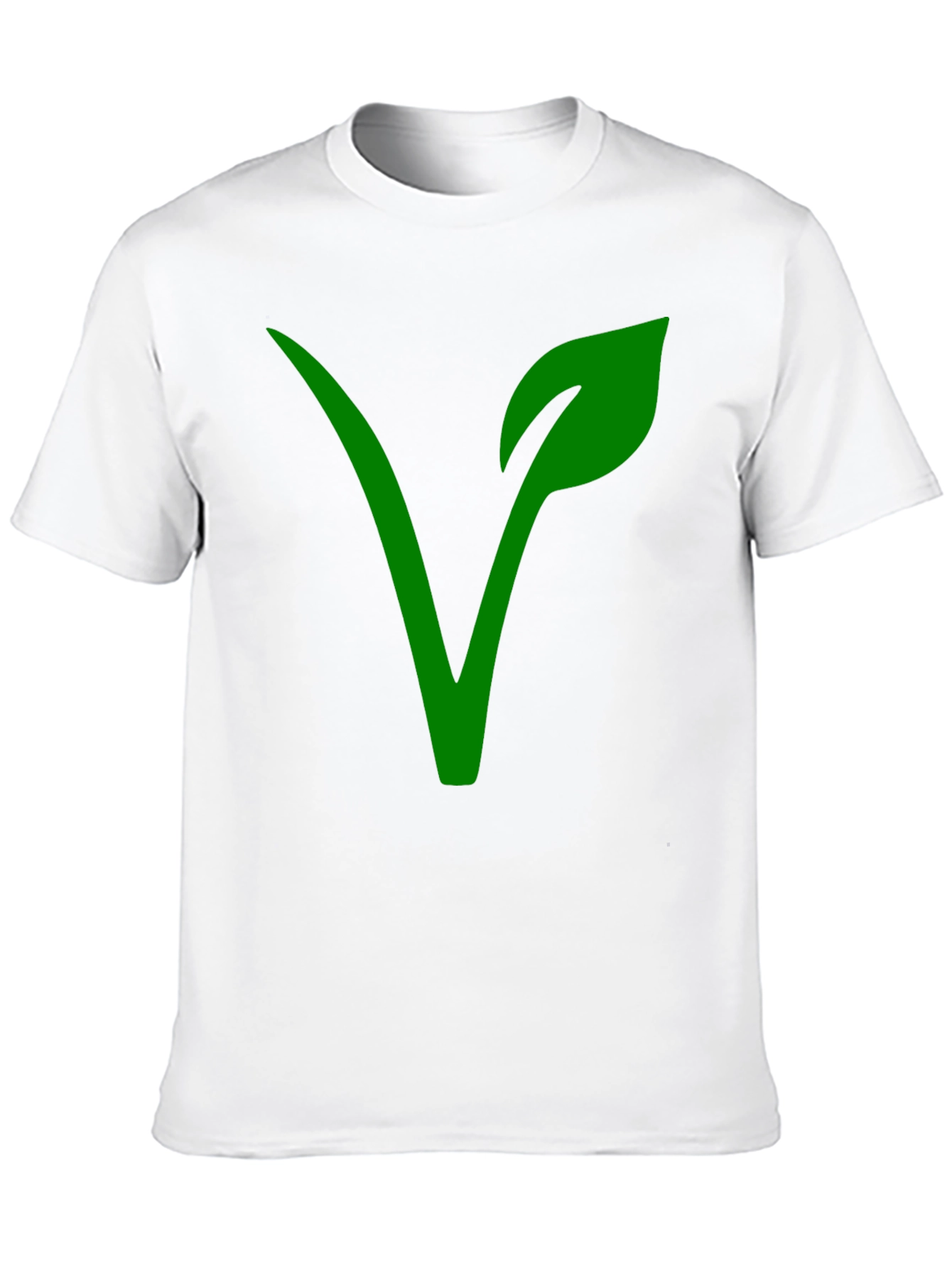 Black Vegan Symbol T-Shirt - Green on Black view 10