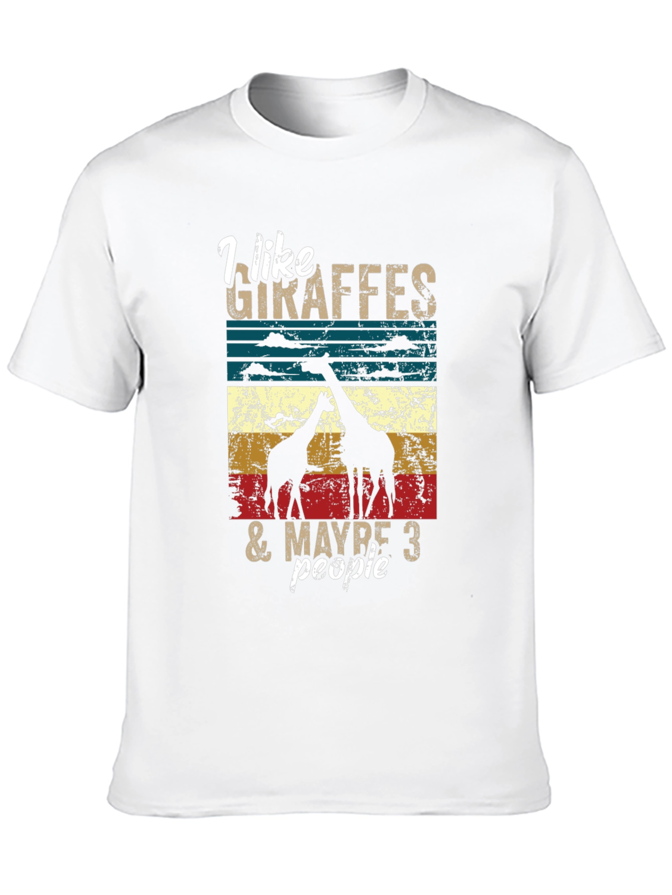 Black I Like Giraffes & Maybe 3 People T-Shirt view 10