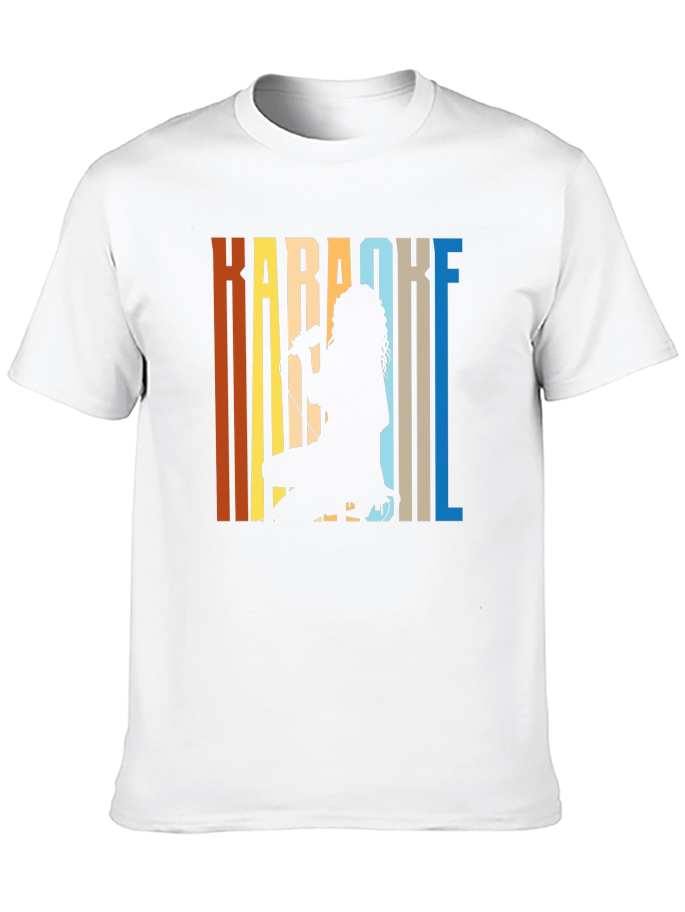 Black Karaoke Singer Silhouette Graphic Tee - Retro Style view 10