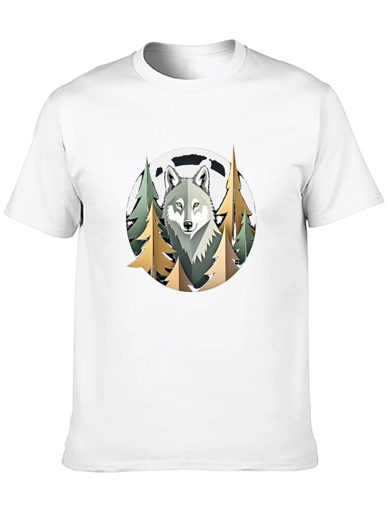 Black Wolf in the Woods Graphic T-Shirt view 10