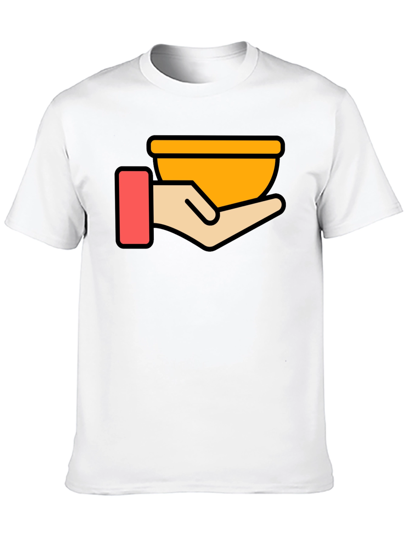 Black Hand Holding Bowl Graphic T-Shirt - Black view 10