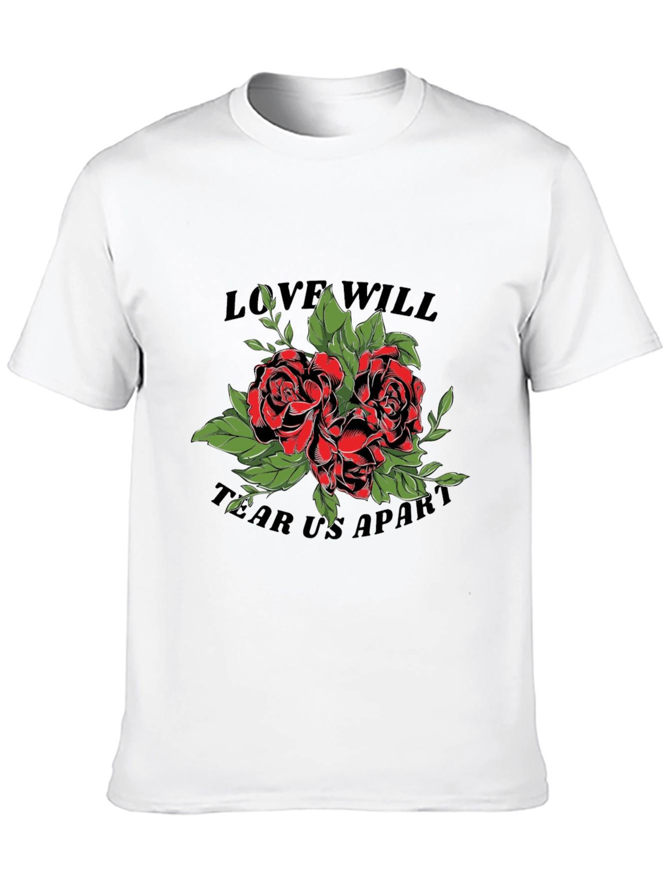 Black Love Will Tear Us Apart Rose Graphic T-Shirt view 10