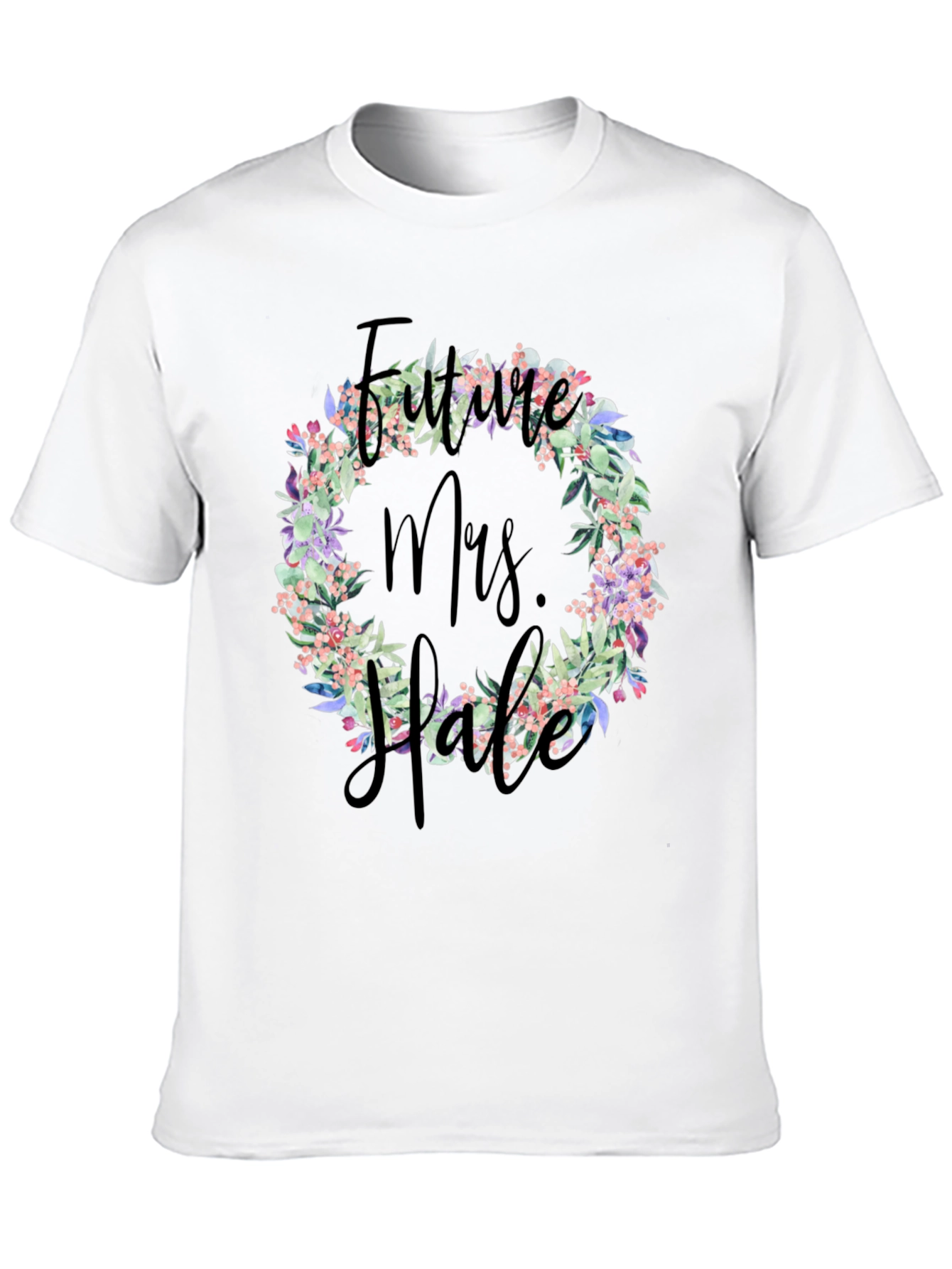 Black Future Mrs. Floral Wreath T-Shirt view 10