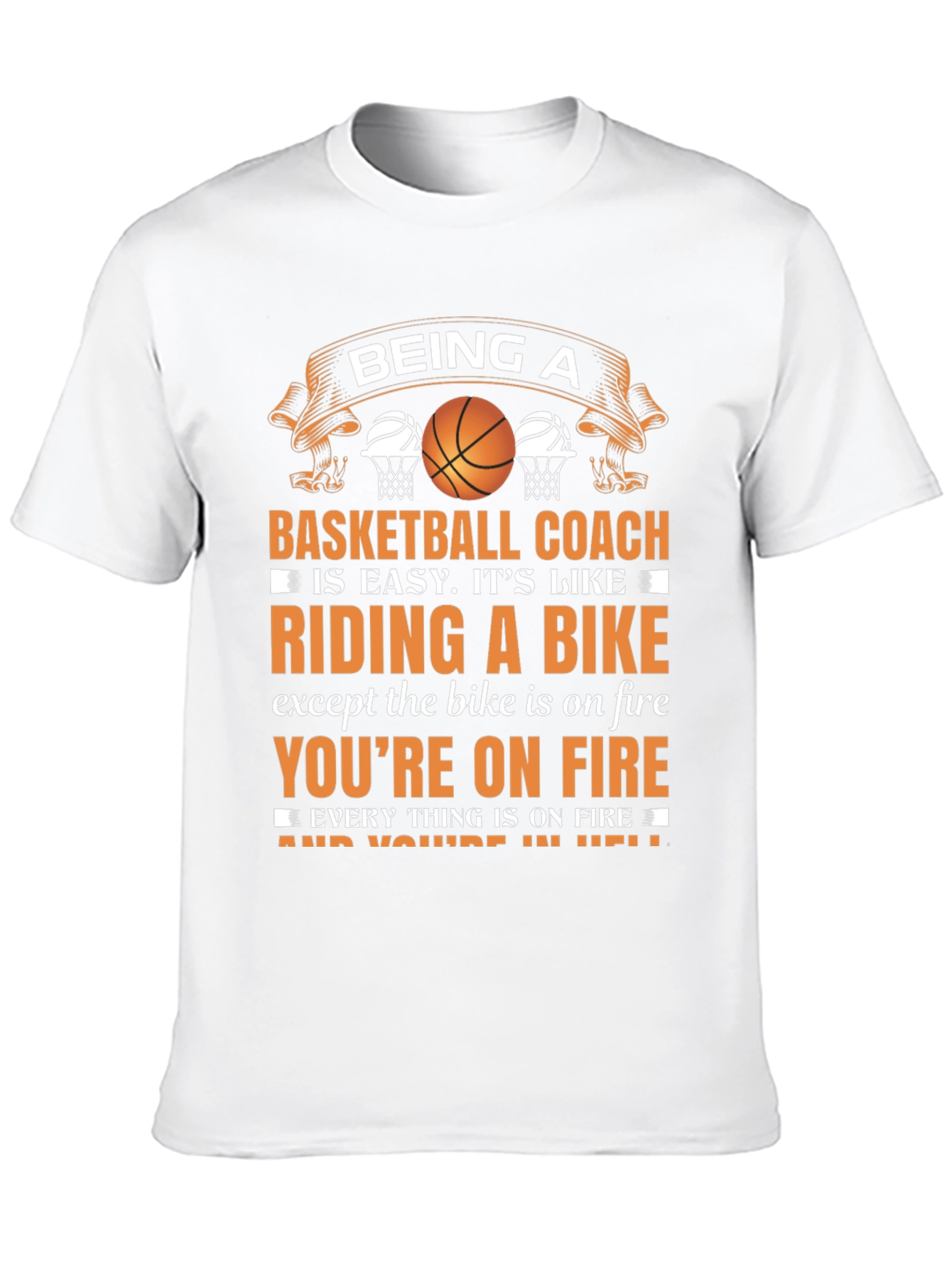 Black Basketball Coach On Fire T-Shirt view 10