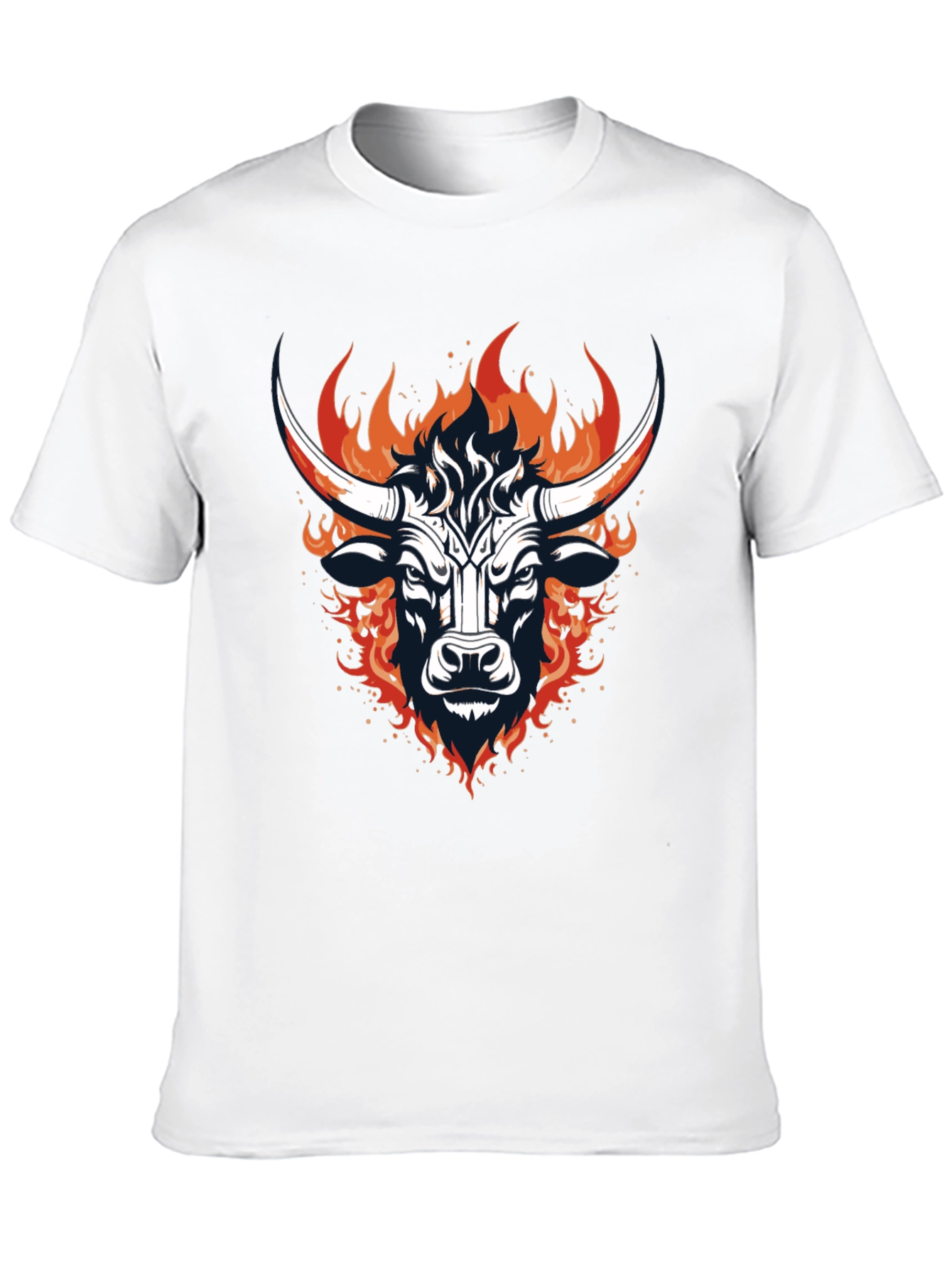 Black Fiery Bull Graphic Tee - Bold & Stylish view 10