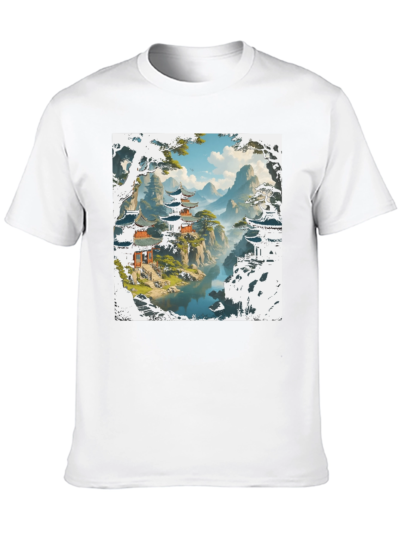 Black Asian Landscape Graphic Tee view 10