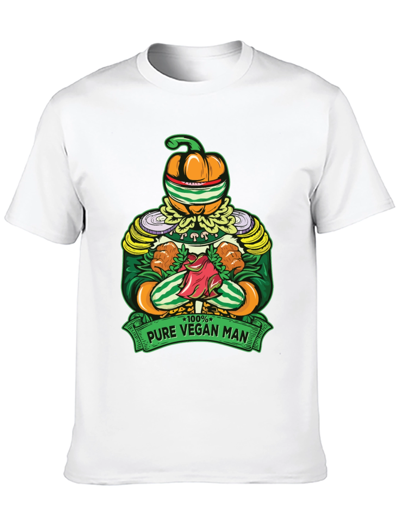 Black Pure Vegan Man T-Shirt - Quirky Graphic Tee view 10