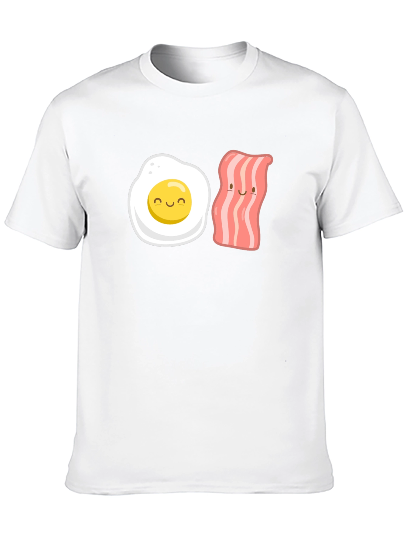 Black Funny Egg & Bacon Cartoon Graphic Tee - Black view 10