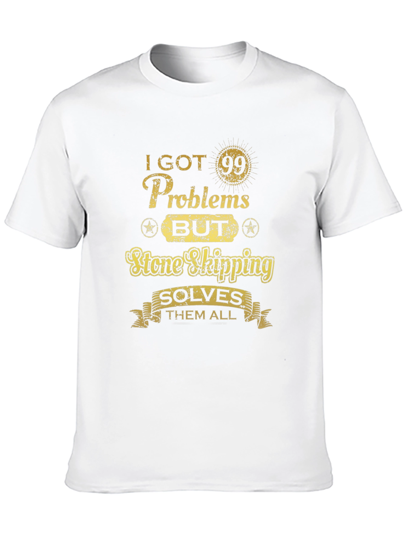 Black Funny Stone Skipping T-Shirt - 99 Problems view 10
