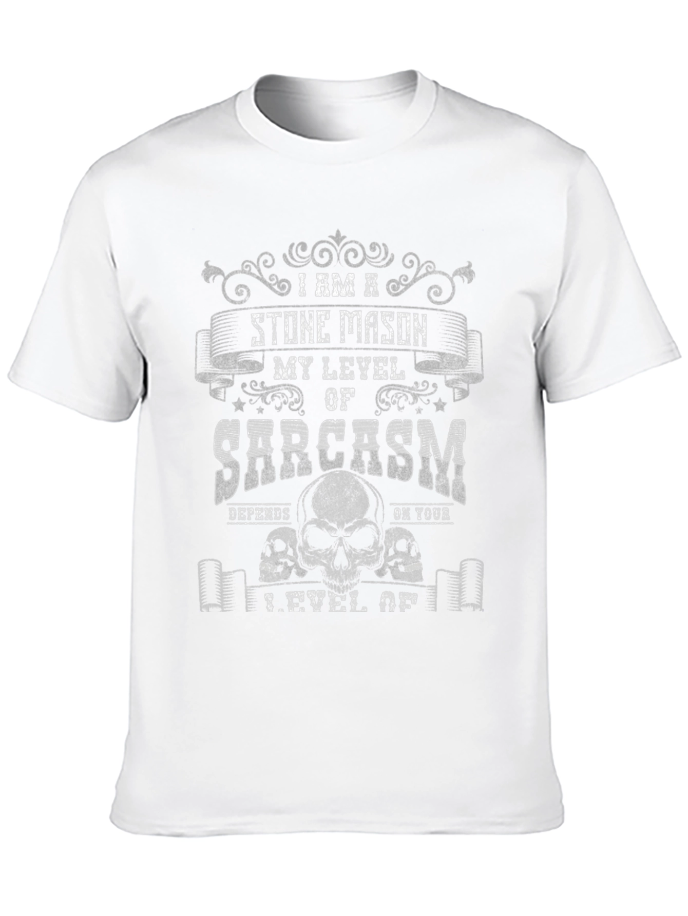 Black Stone Mason Sarcasm T-Shirt Funny Skull Design view 10