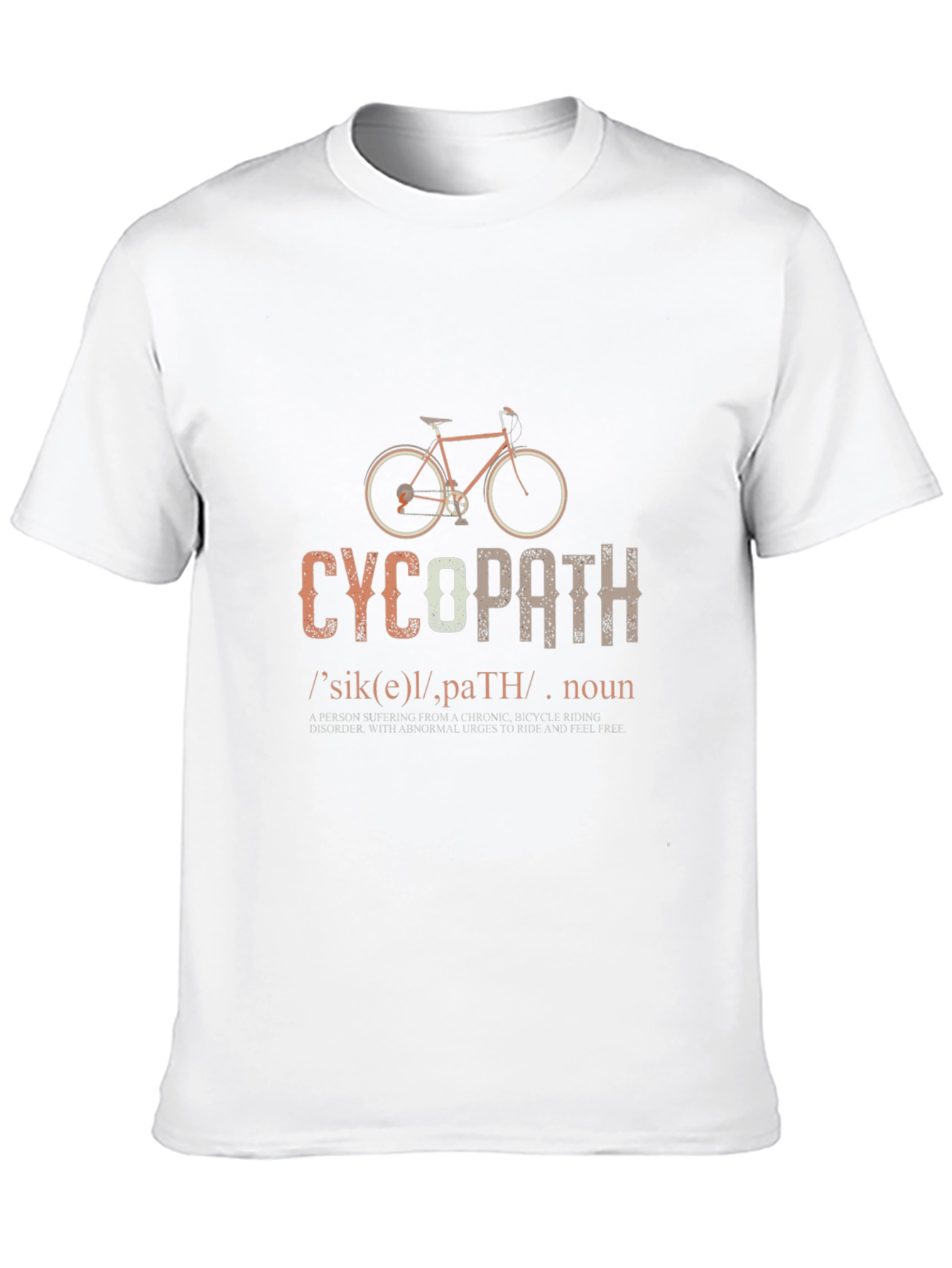 Black Cyco-path Bicycle T-Shirt - Funny Cycling Tee view 10
