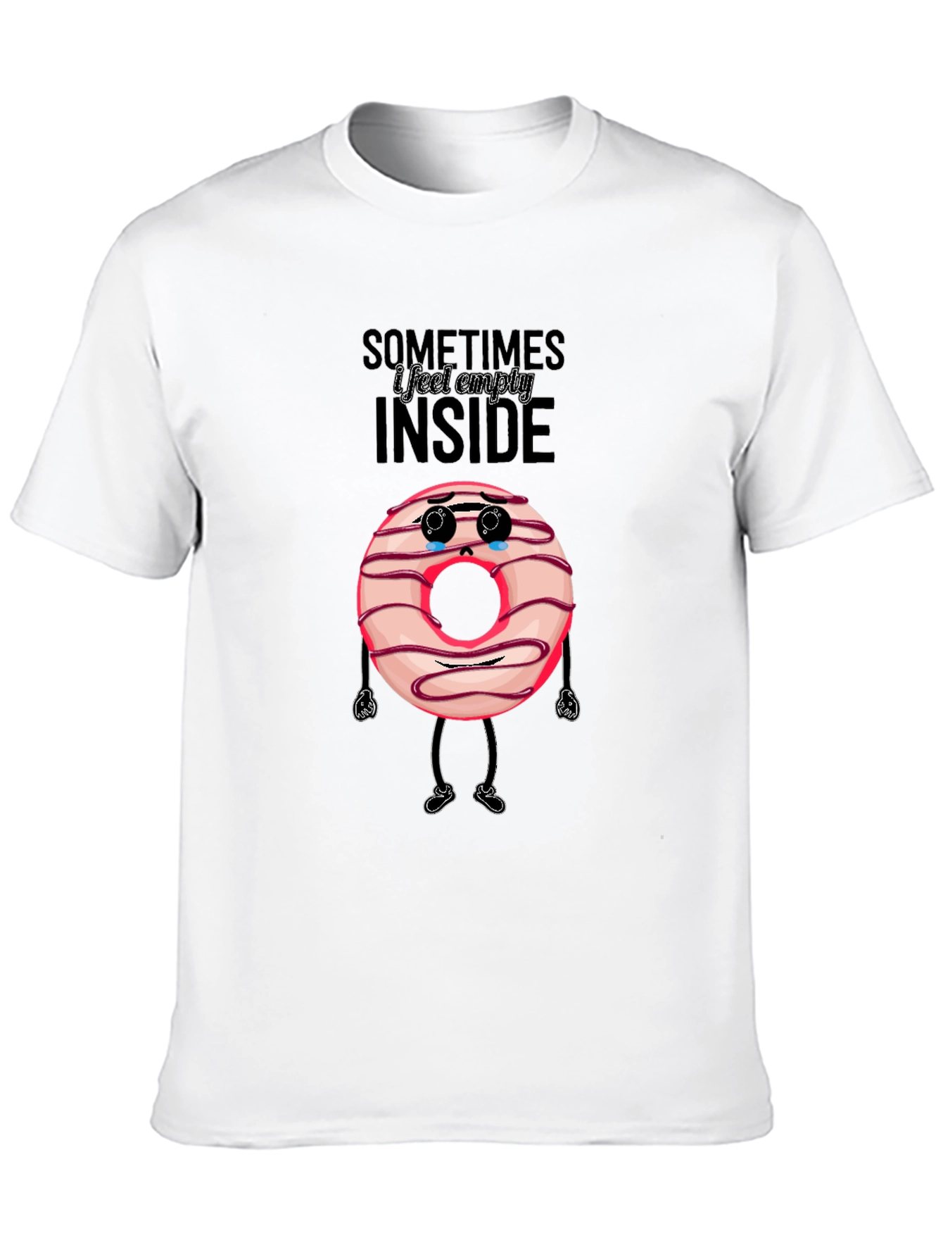 Black Sad Donut T-Shirt: Sometimes I Feel Empty Inside view 10