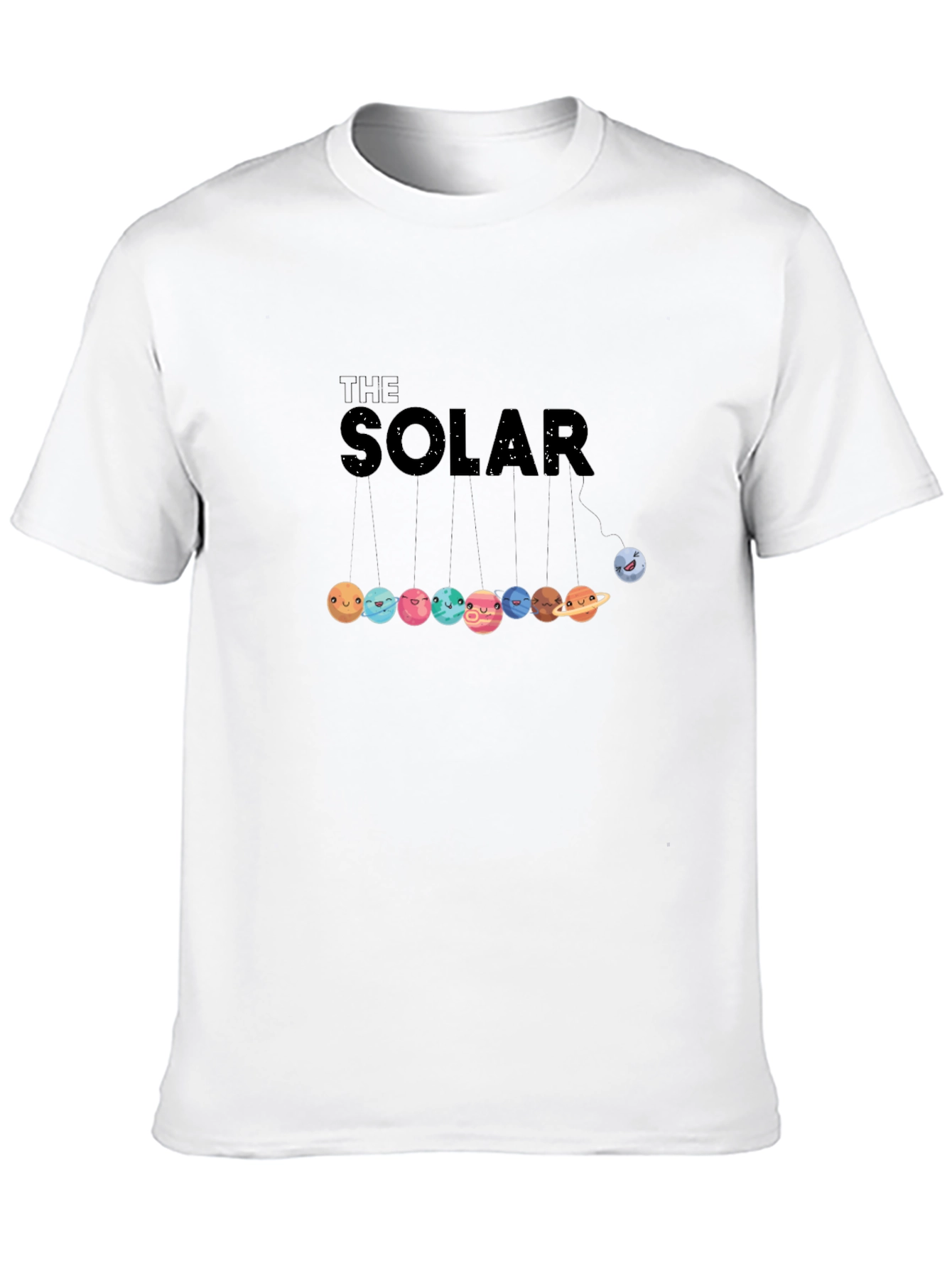 Black Solar System Planets Graphic Black T-Shirt view 10