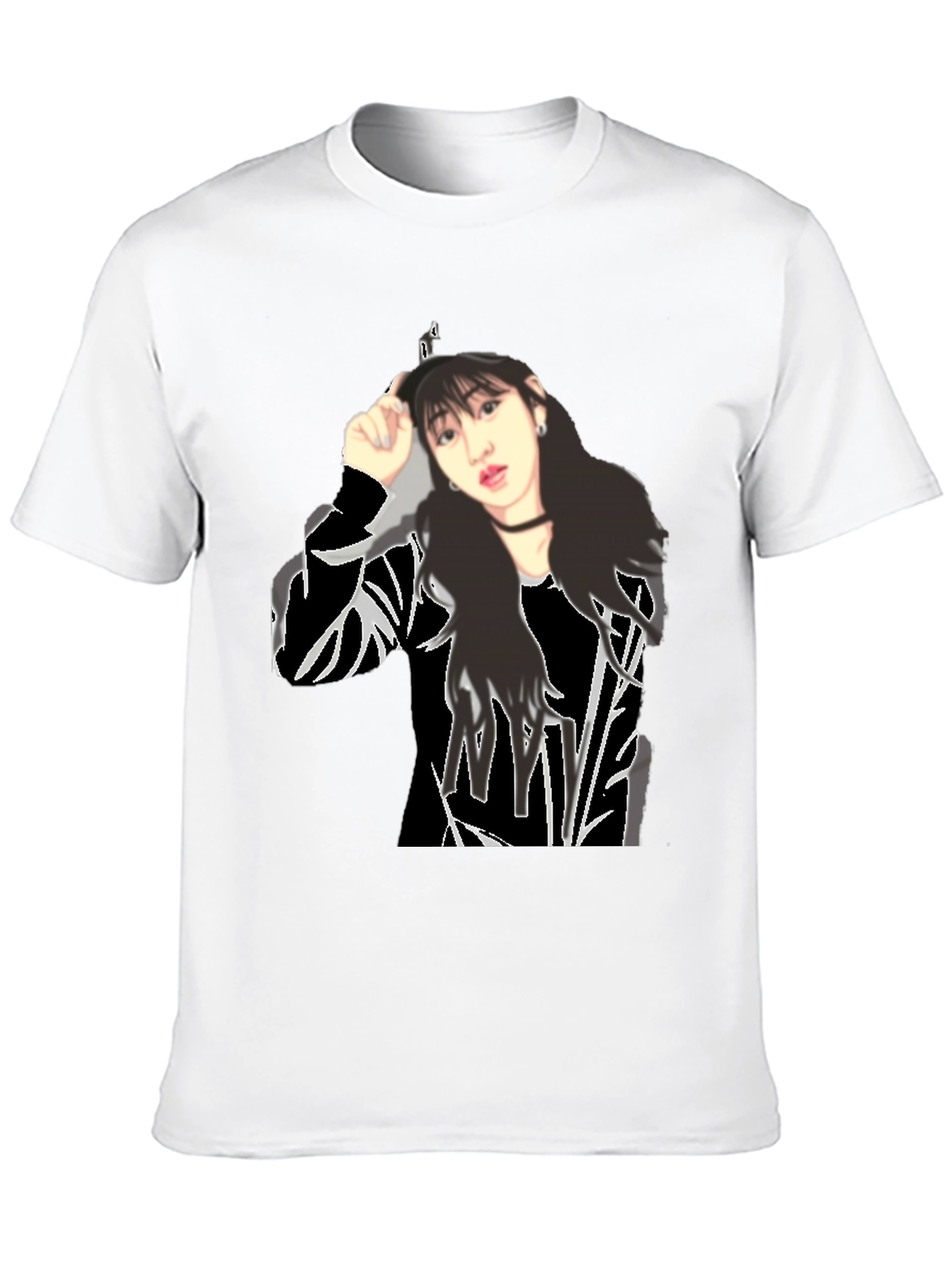 Black Black T-Shirt with Girl Graphic view 10