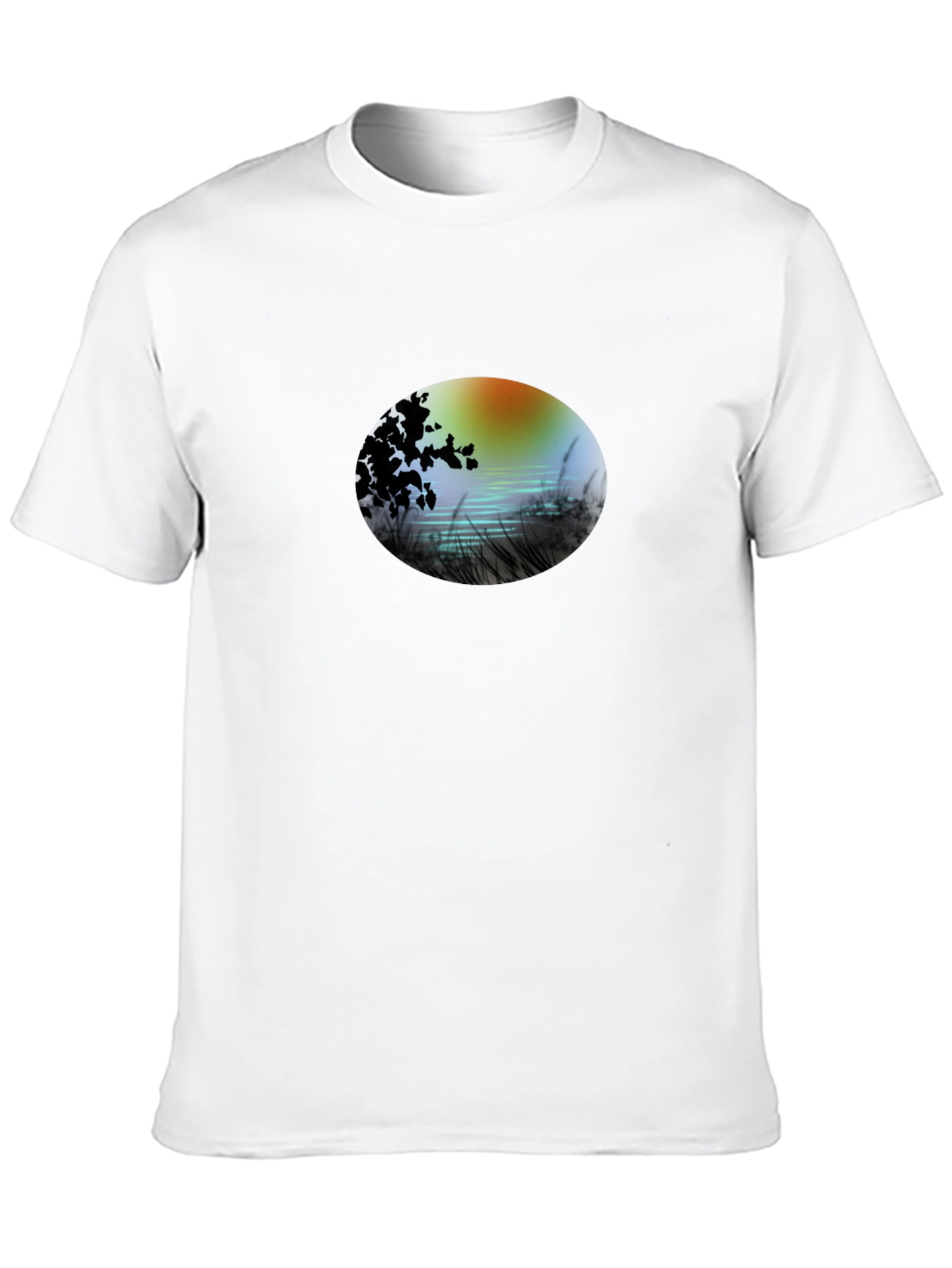 Black Sunset Lake Graphic Tee - Stylish Black T-Shirt view 10