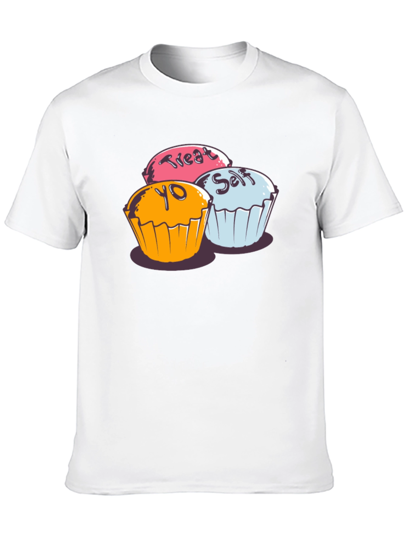 Black Treat Yo Self Cupcake Graphic T-Shirt - Soft Cotton view 10