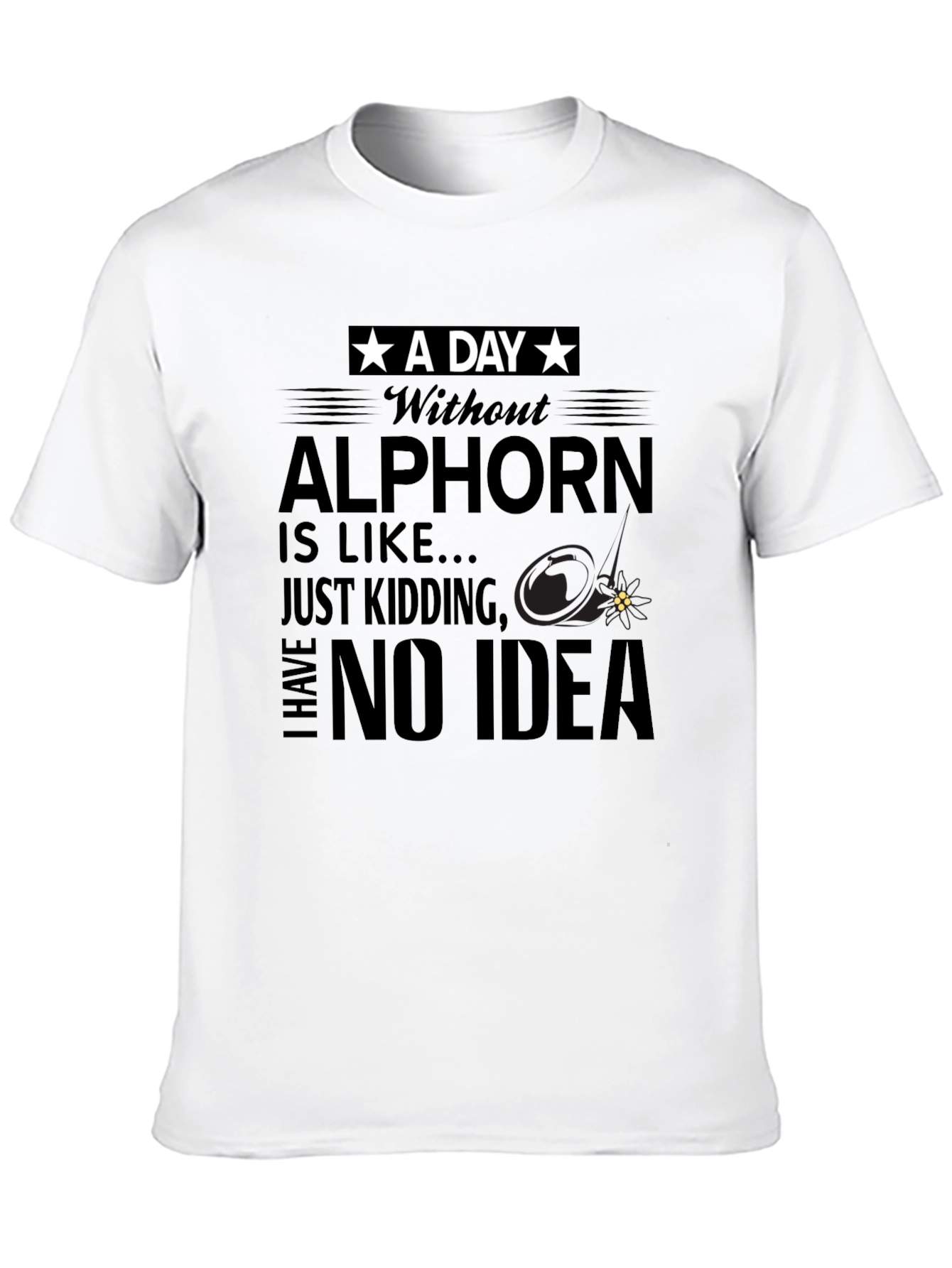 Black Alp Horn T-Shirt, Funny Music Tee view 10