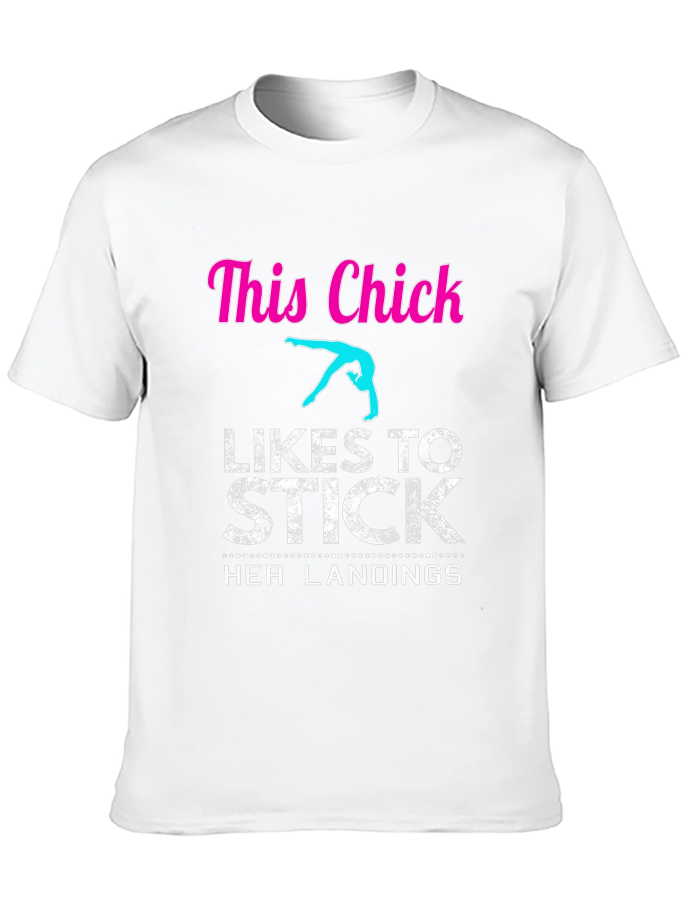Black Gymnastics T-Shirt - This Chick Likes to Stick Landings view 10