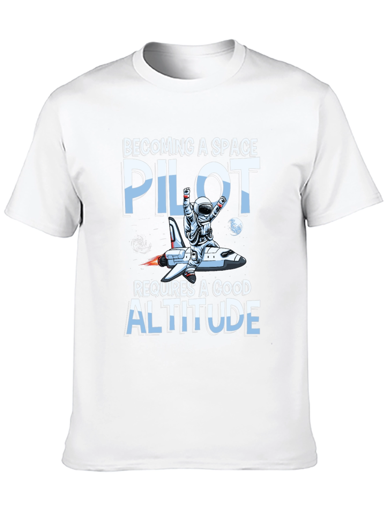 Black Space Pilot Altitude Graphic T-Shirt view 10