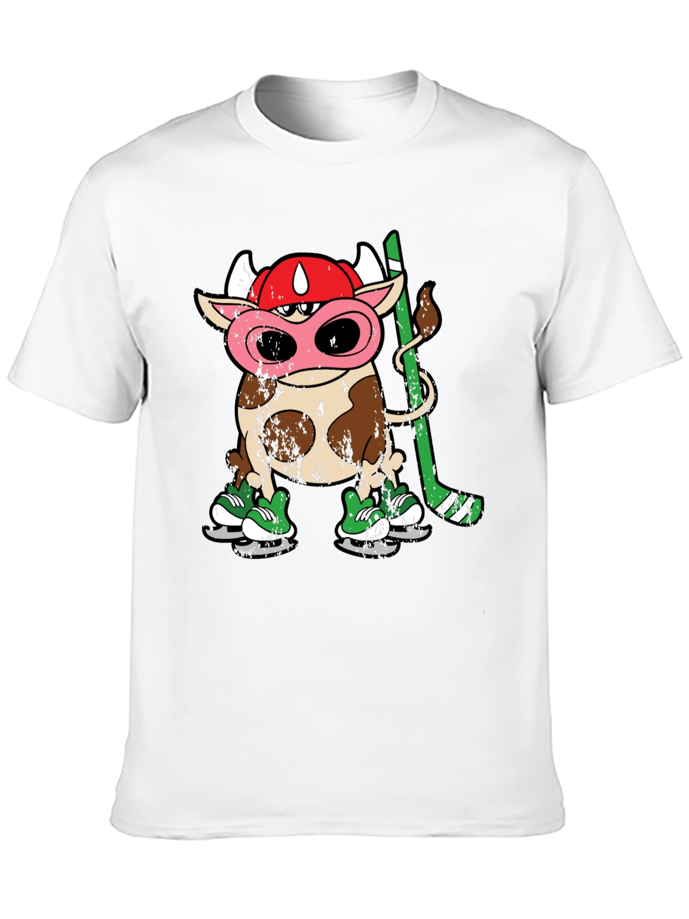 Black Cow Hockey Player T-Shirt view 10
