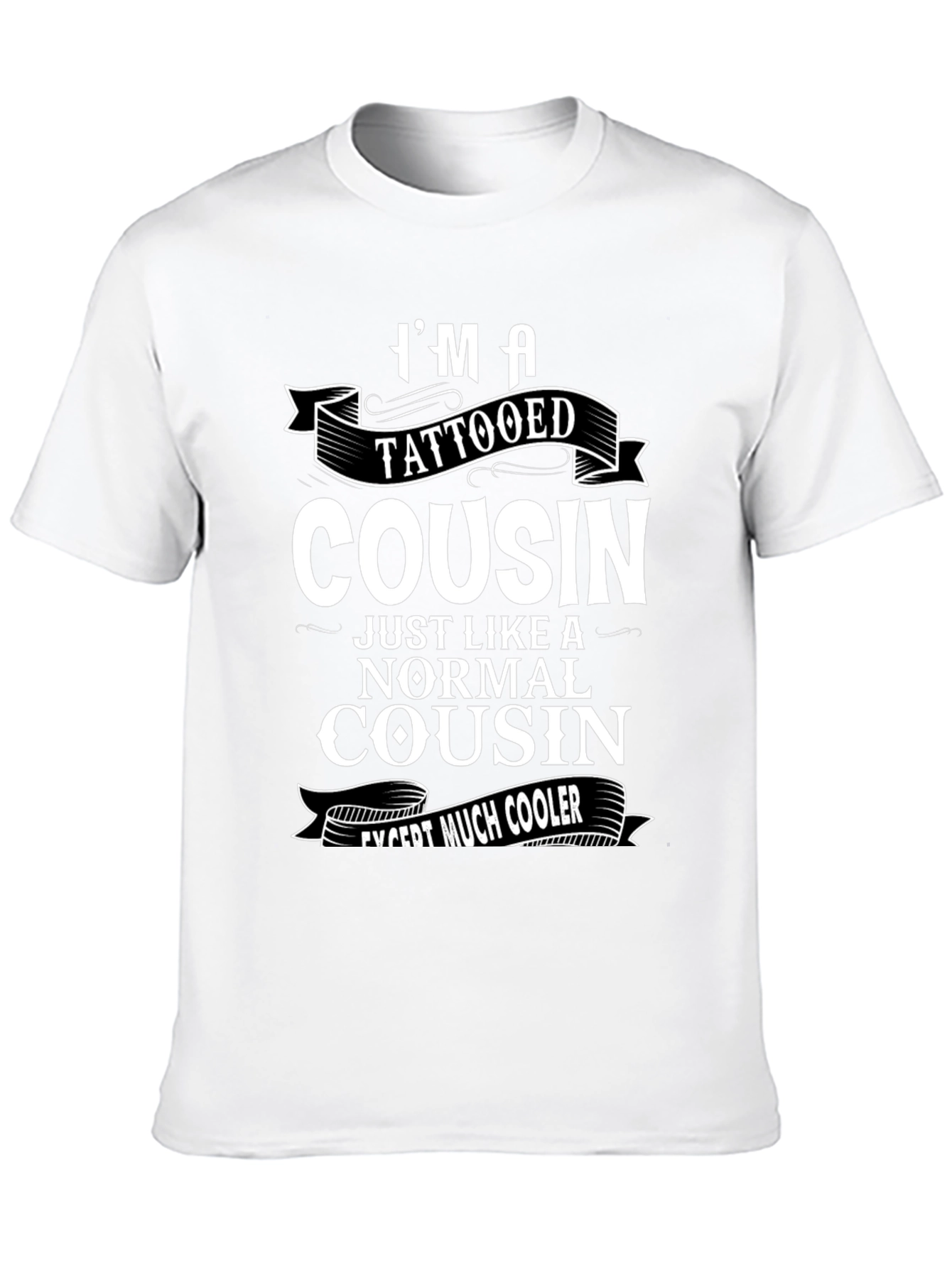 Black Tattooed Cousin Graphic Tee - Cool Family Humor T-Shirt view 10