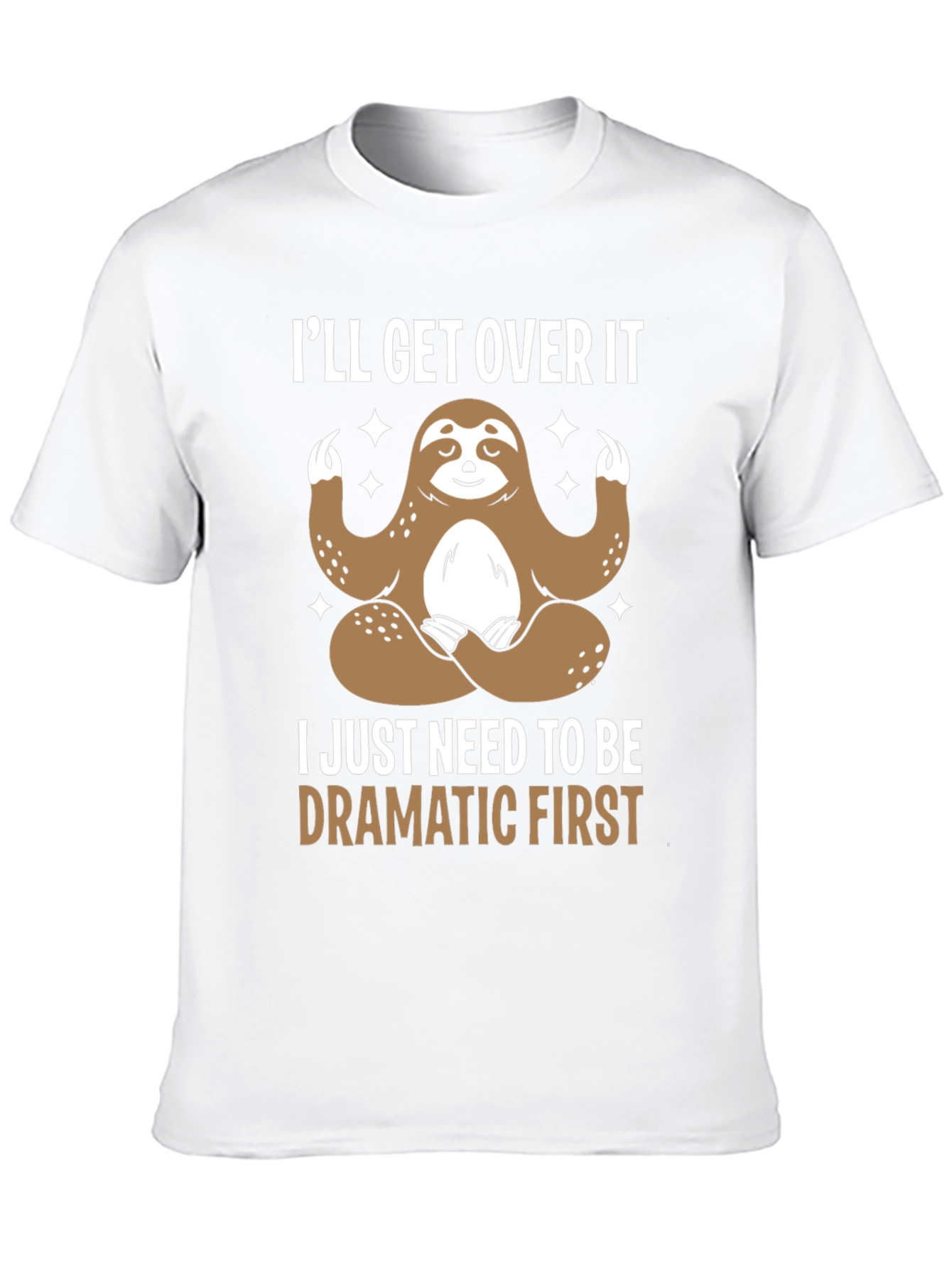 Black Funny Sloth Dramatic T-Shirt view 10