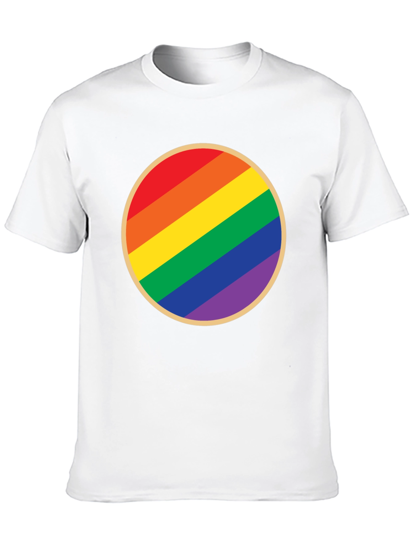 Black Pride Rainbow Circle Graphic Tee - Black Cotton T-Shirt view 10