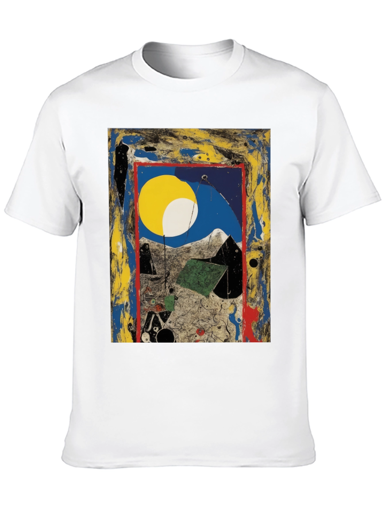 Black Abstract Art Print Tee - Modern Artistic Fashion view 10