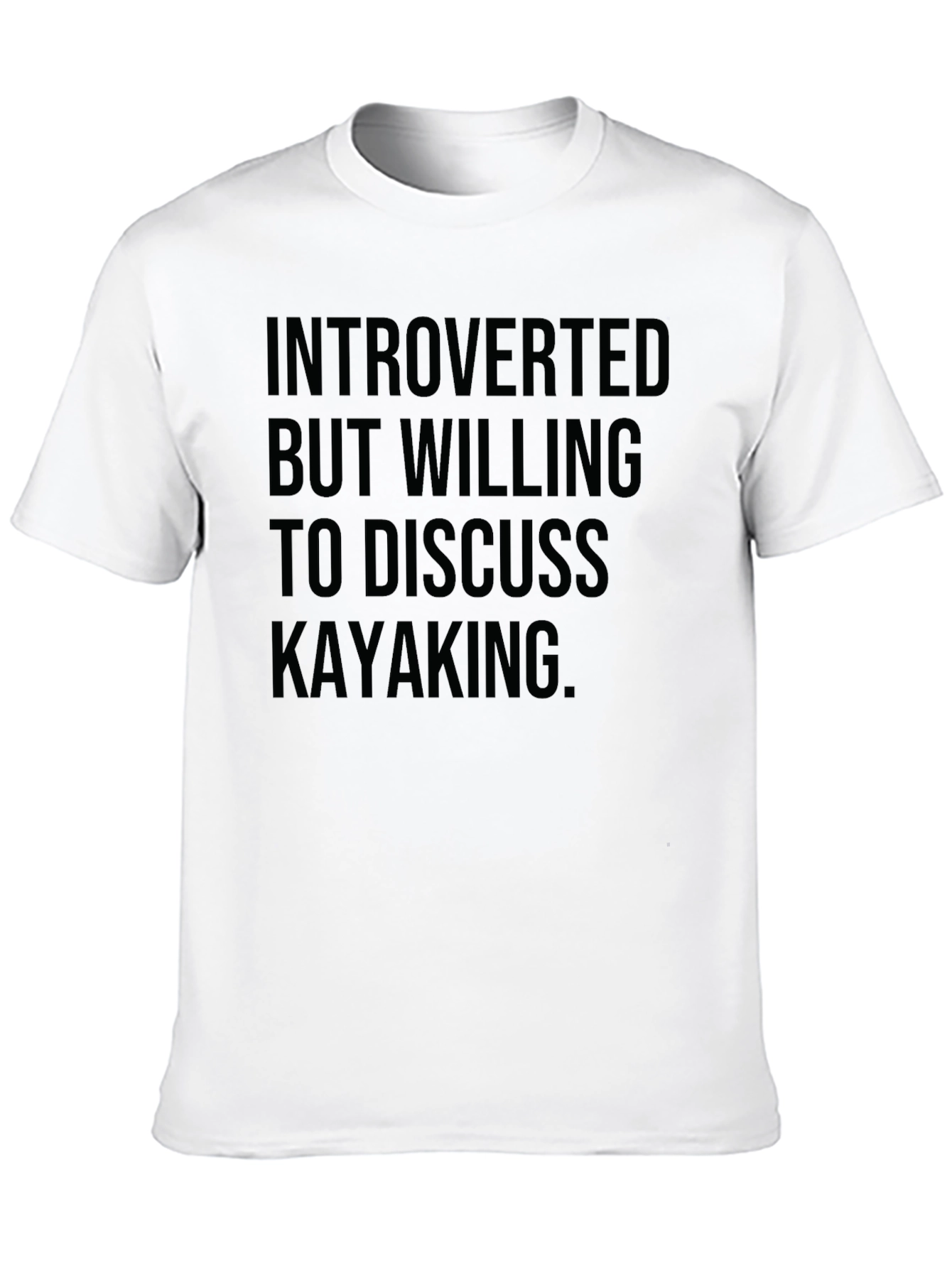 Black Introverted Kayaking T-Shirt - Humorous Tee view 10