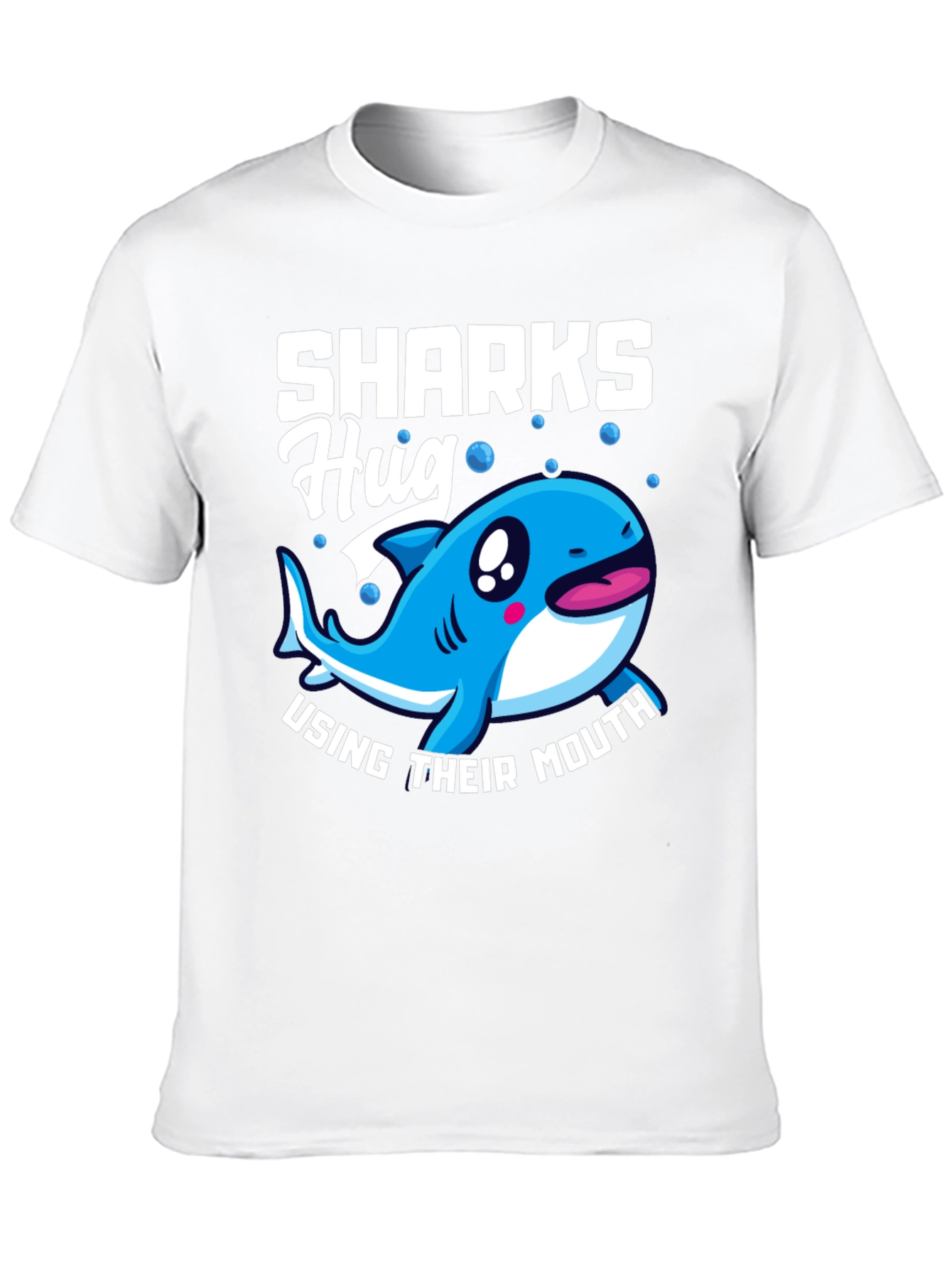 Black Sharks Hug with Their Mouth T-Shirt, Funny Animal Tee view 10