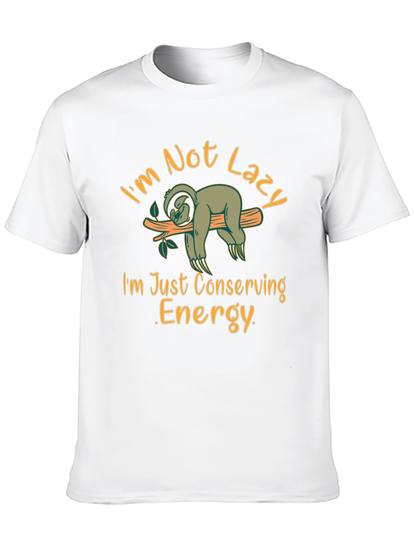 Funny Sloth Conserving Energy Black T-Shirt - 10