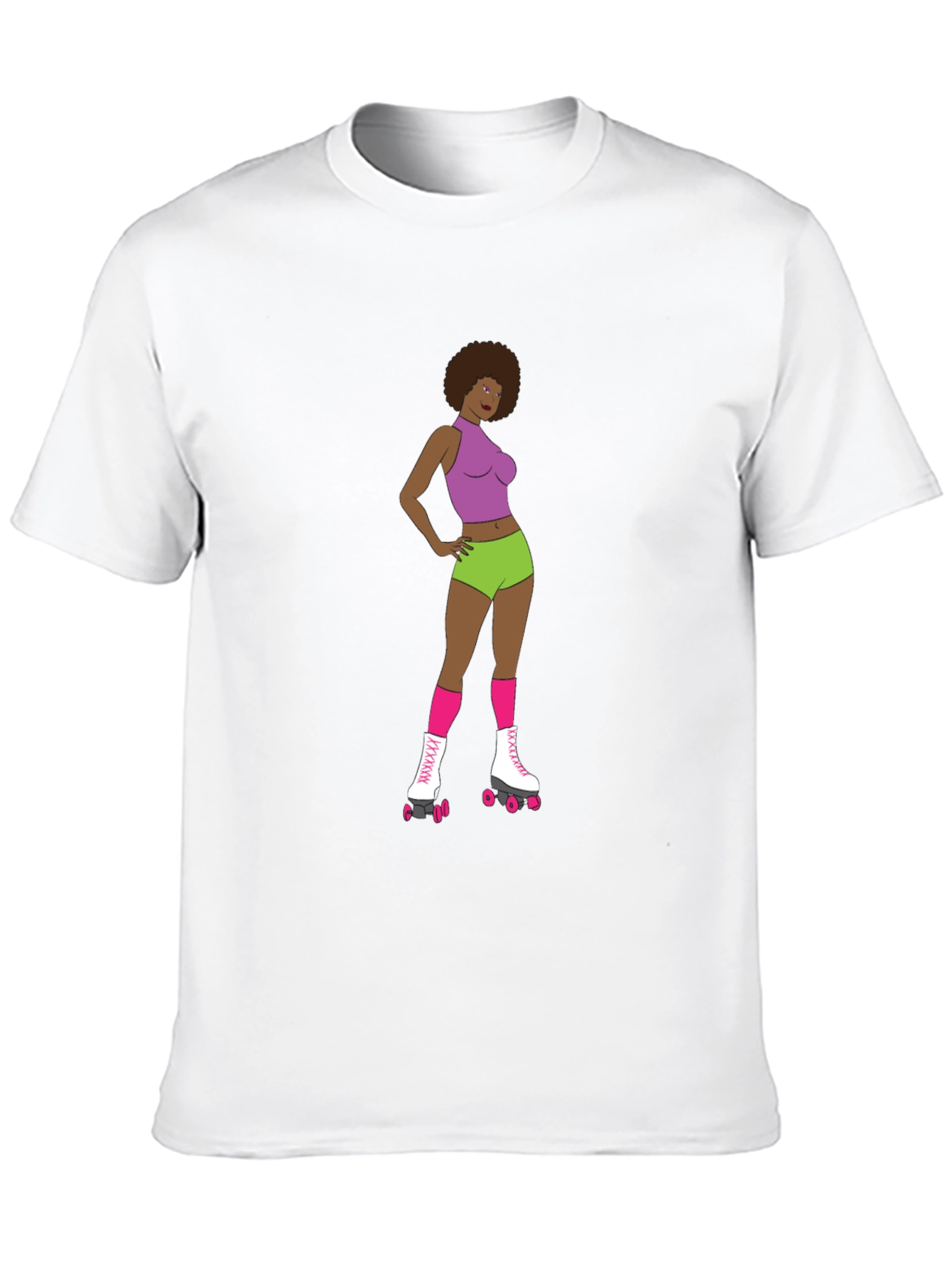 Black Retro Roller Girl T-Shirt view 10