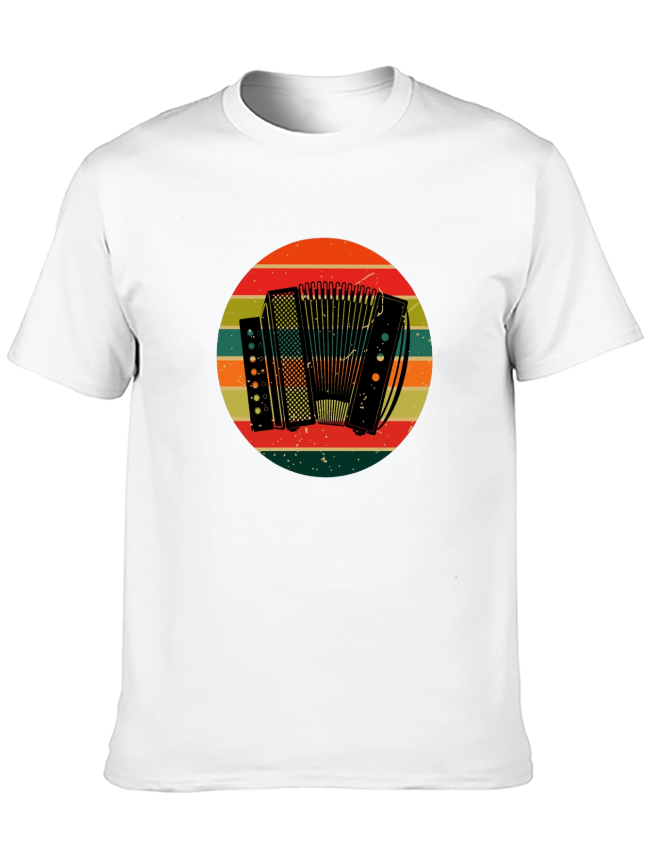 Black Vintage Accordion T-Shirt - Retro Style view 10