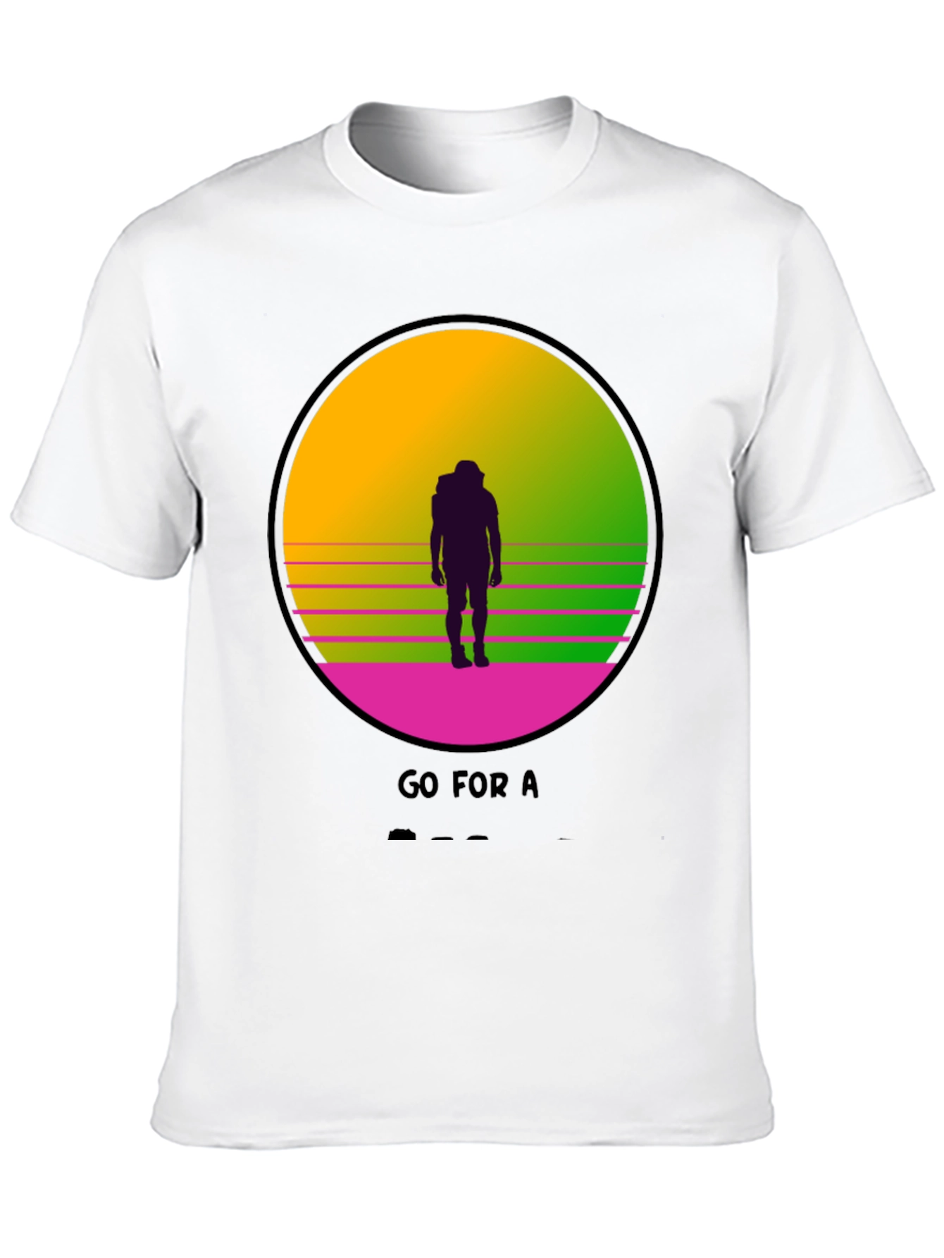 Black Retro Sunset Hiker Graphic T-Shirt view 10