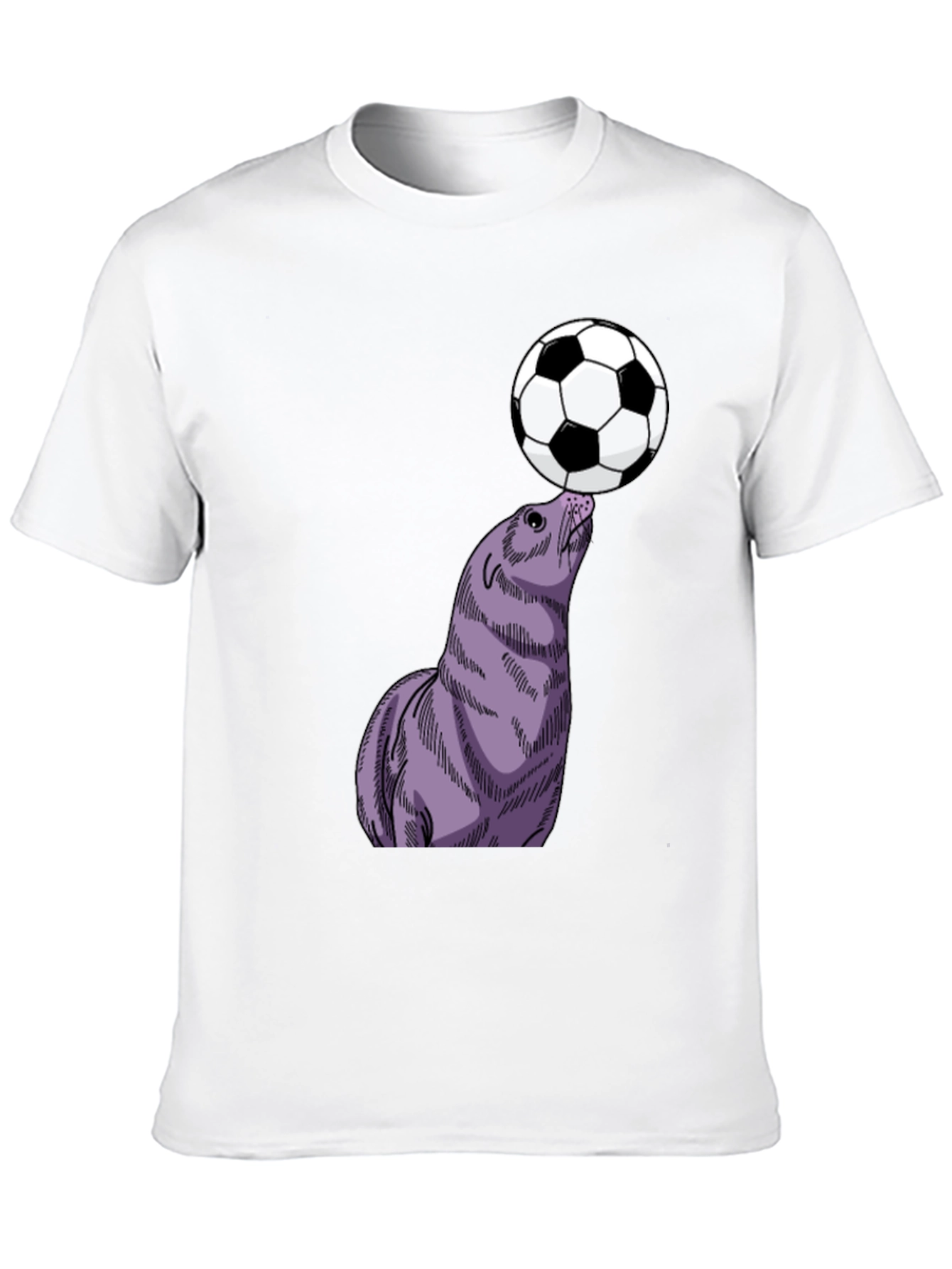 Black Seal Balancing Soccer Ball T-Shirt view 10