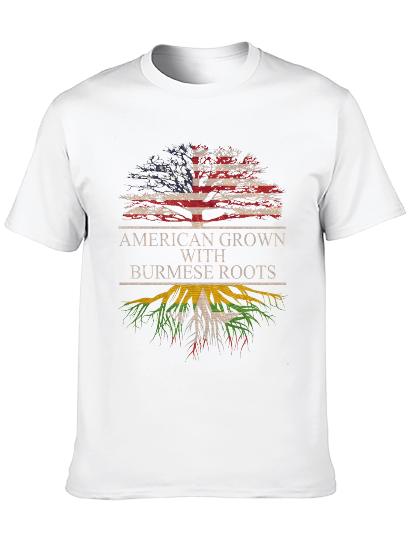 Black American Grown with Burmese Roots Graphic T-Shirt view 10