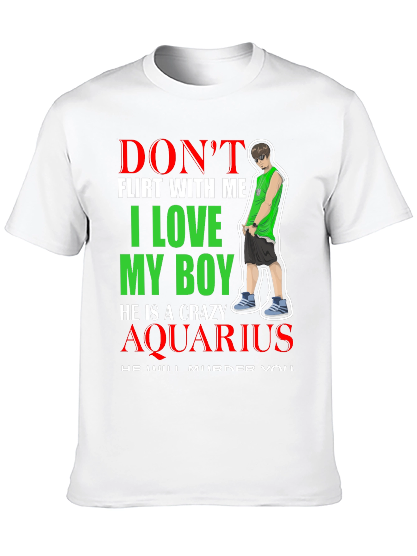 Black Crazy Aquarius Boy Graphic Tee view 10