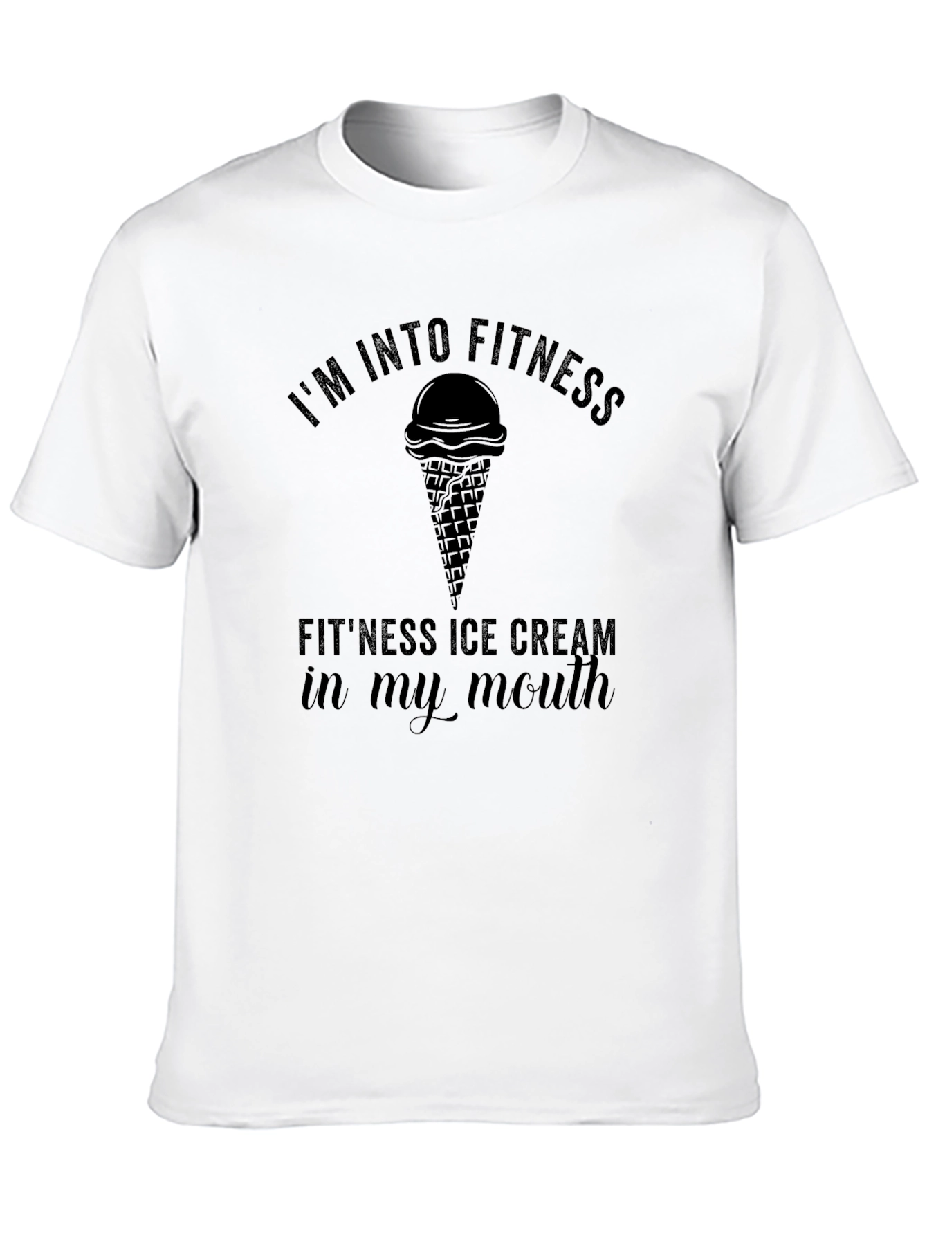 Black Fitness Ice Cream Funny T-Shirt - Black view 10