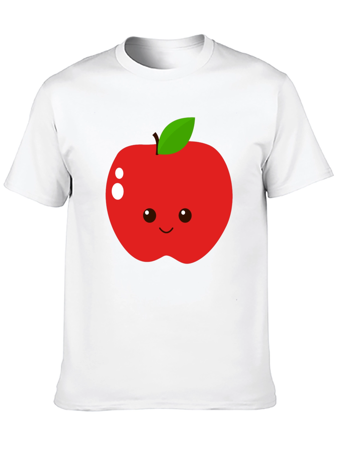 Black Cute Apple Graphic T-Shirt - Black Cotton Blend Tee view 10