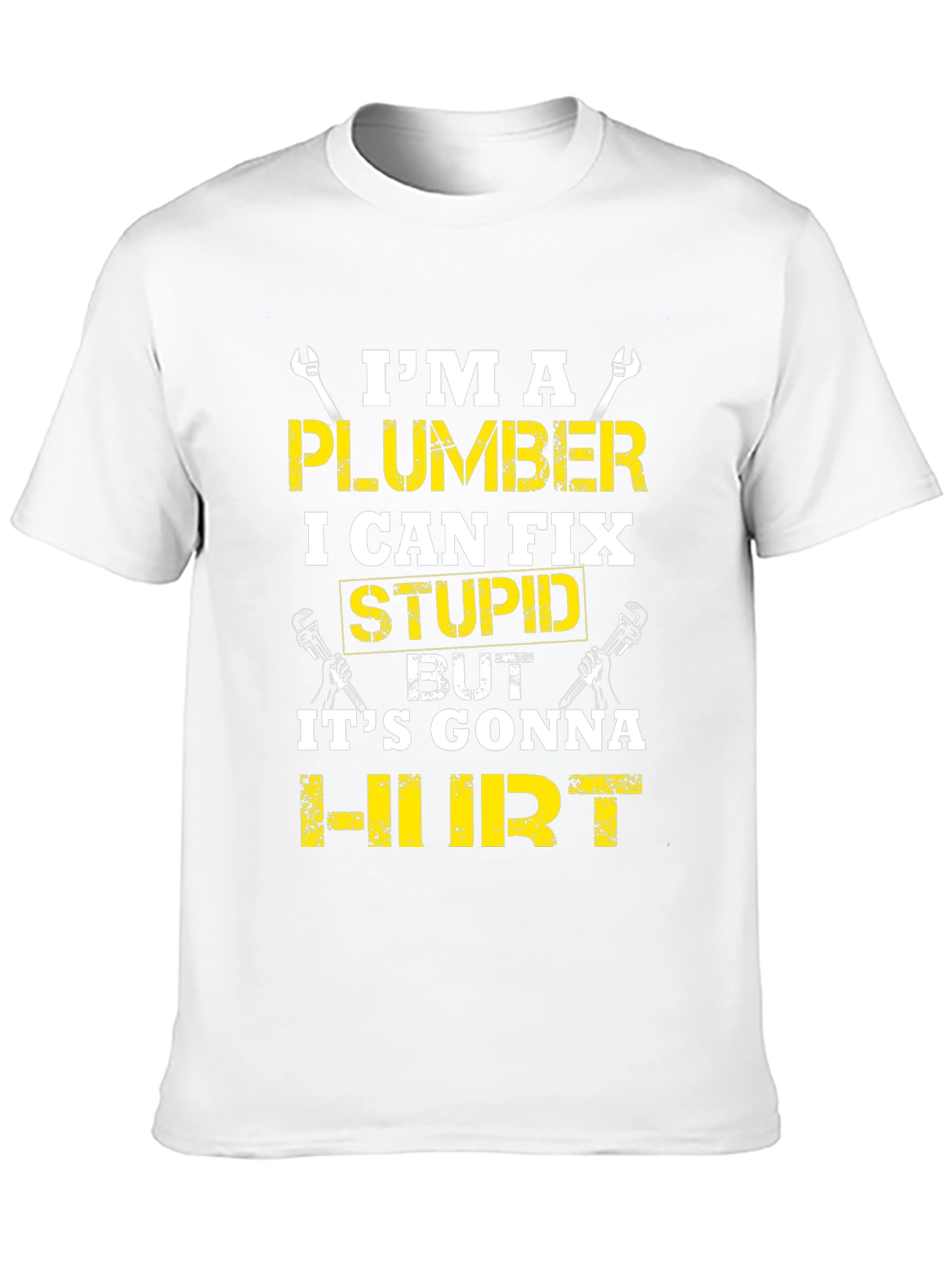 Black Plumber Humor T-Shirt: I Can Fix Stupid view 10