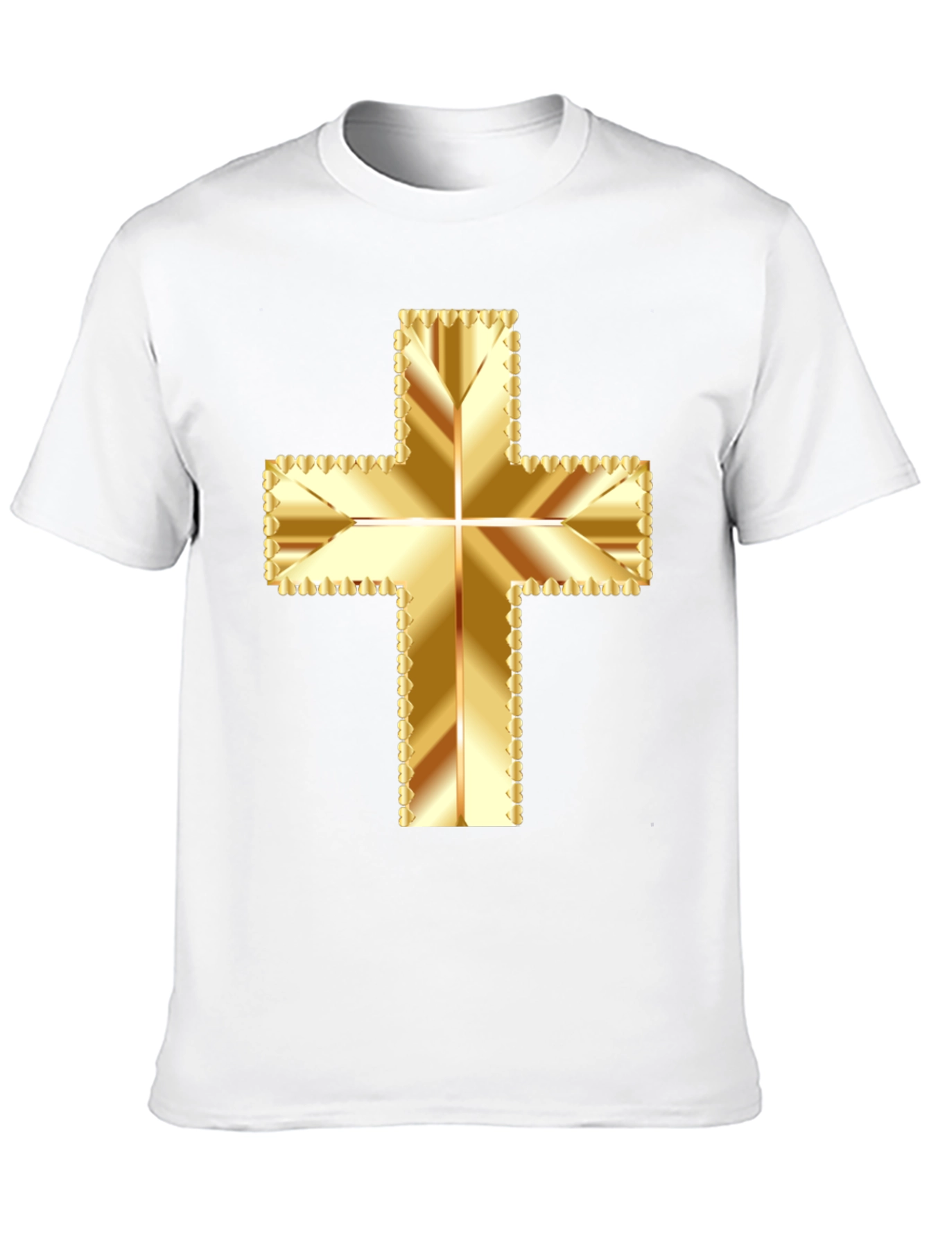 Black Golden Cross Graphic Tee - Stylish Religious Apparel view 10