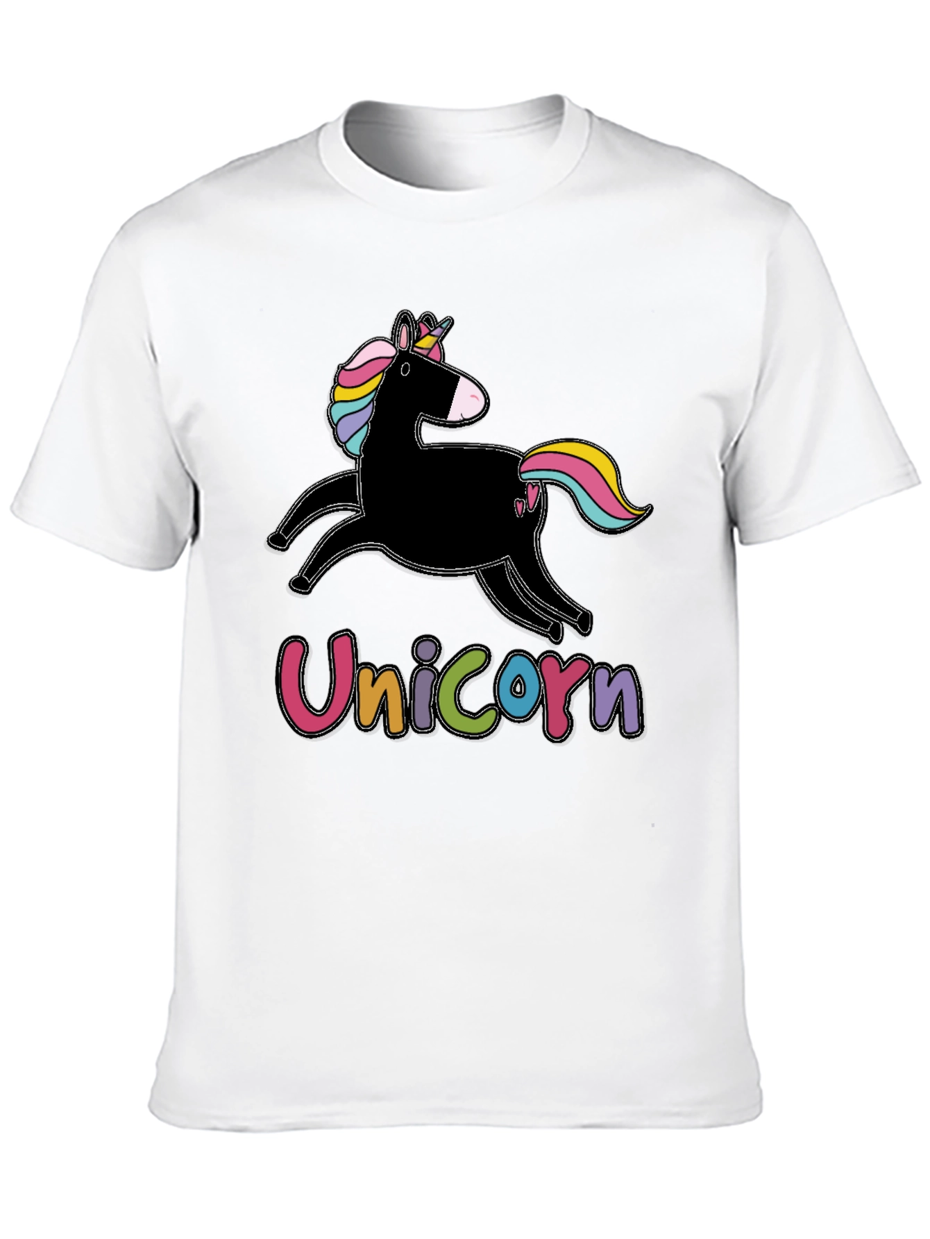 Black Unicorn Graphic T-Shirt - Men's Black Tee view 10