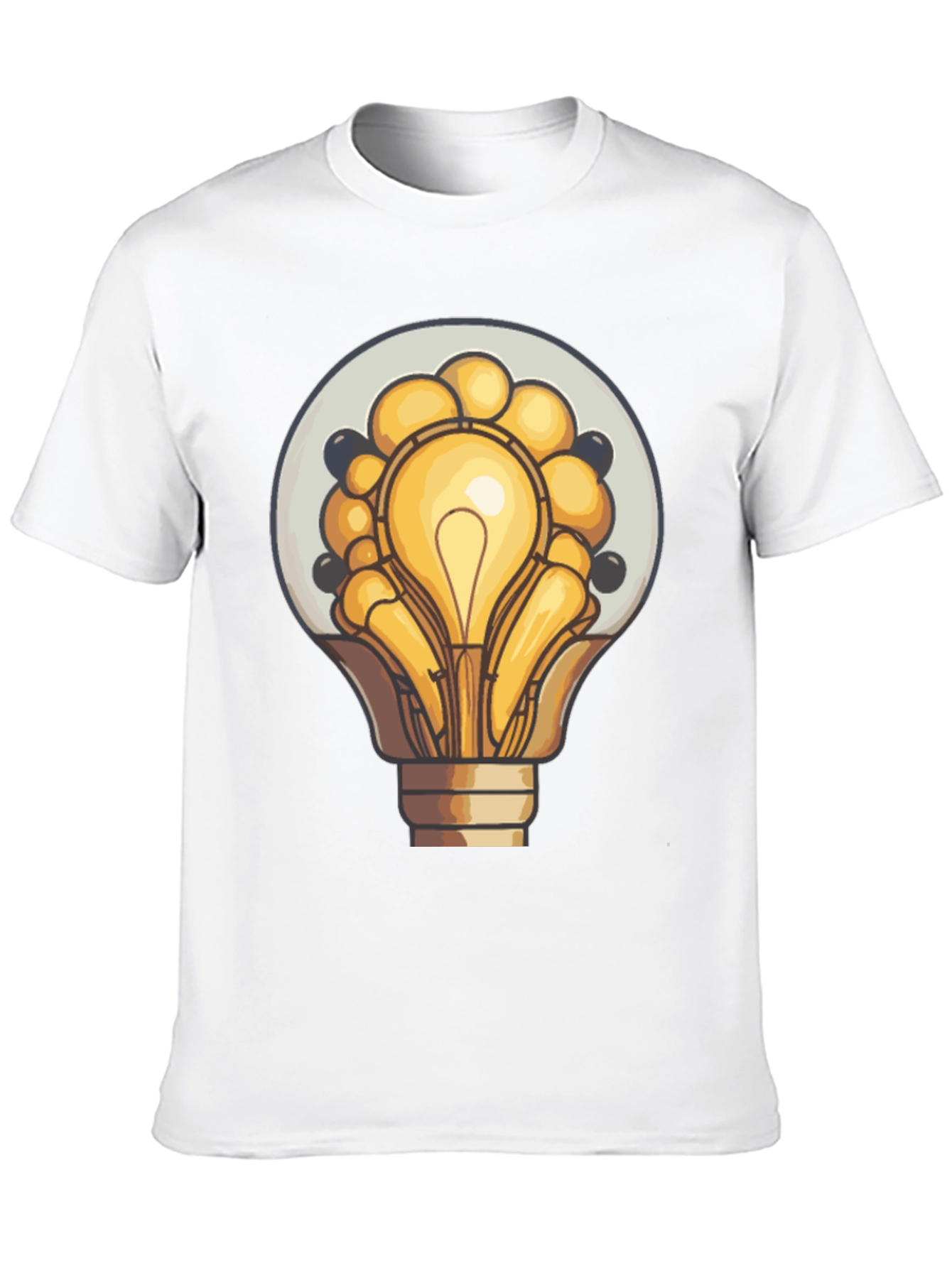 Black Unique Lightbulb Graphic Tee - Black Cotton Blend view 10