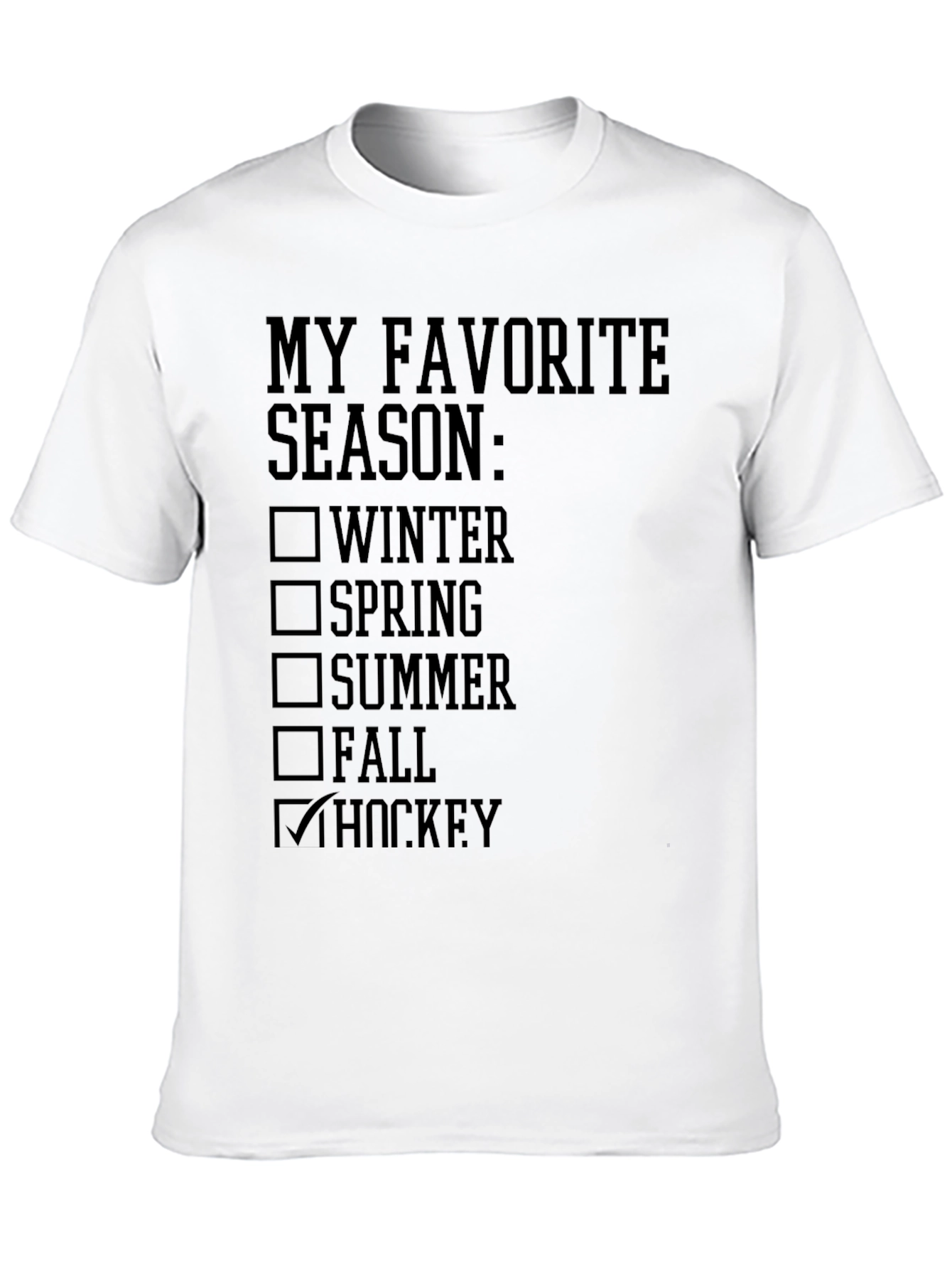Black My Favorite Season Hockey T-Shirt view 10