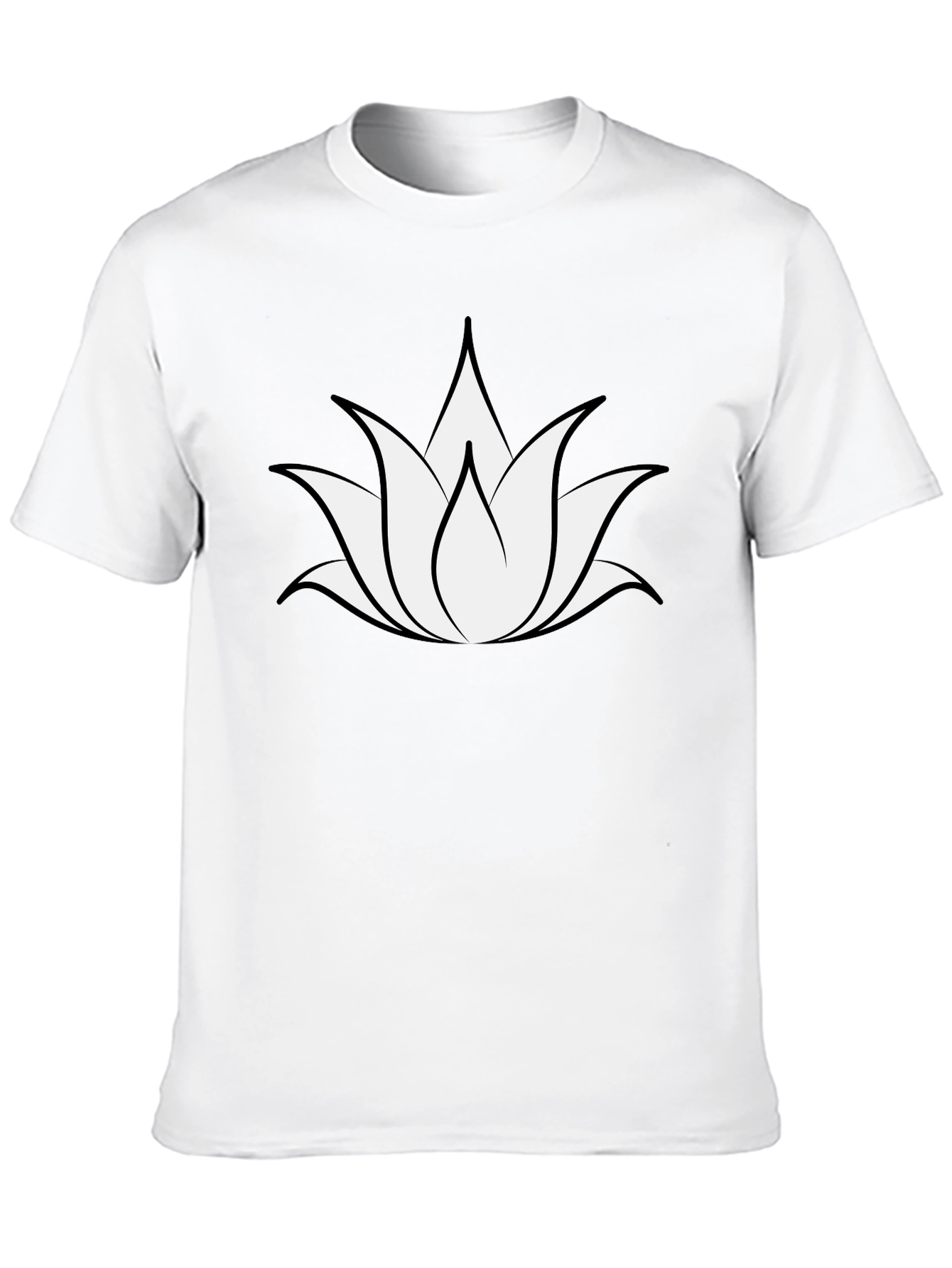 Black Lotus Flower Graphic Tee - Black Cotton Blend view 10