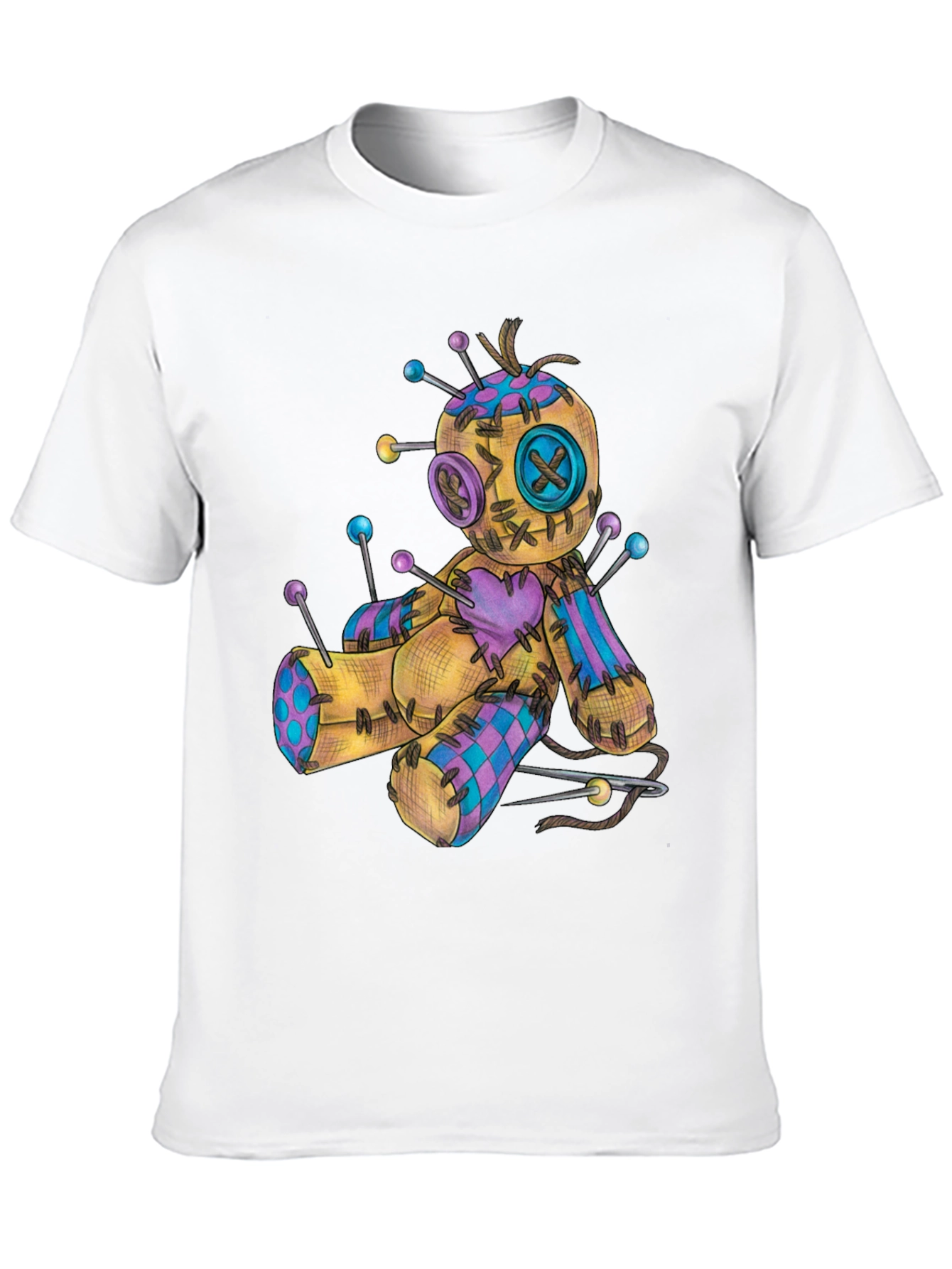 Black Voodoo Doll Graphic Tee - Black Cotton Shirt view 10