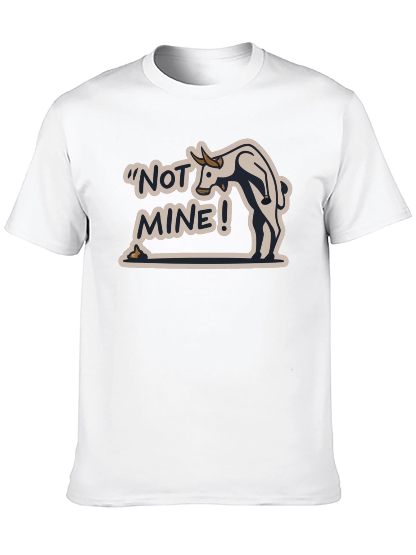 Black Not Mine! Bull Humor Black T-Shirt view 10
