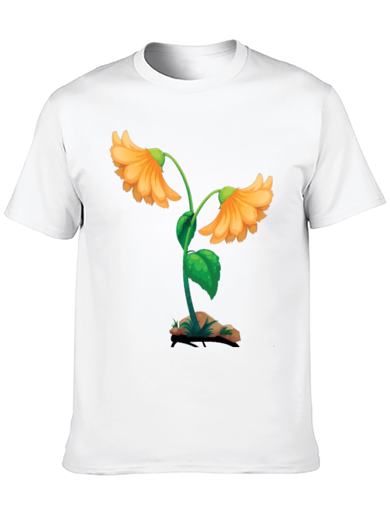 Black Floral Graphic Black T-Shirt - Unique Design view 10