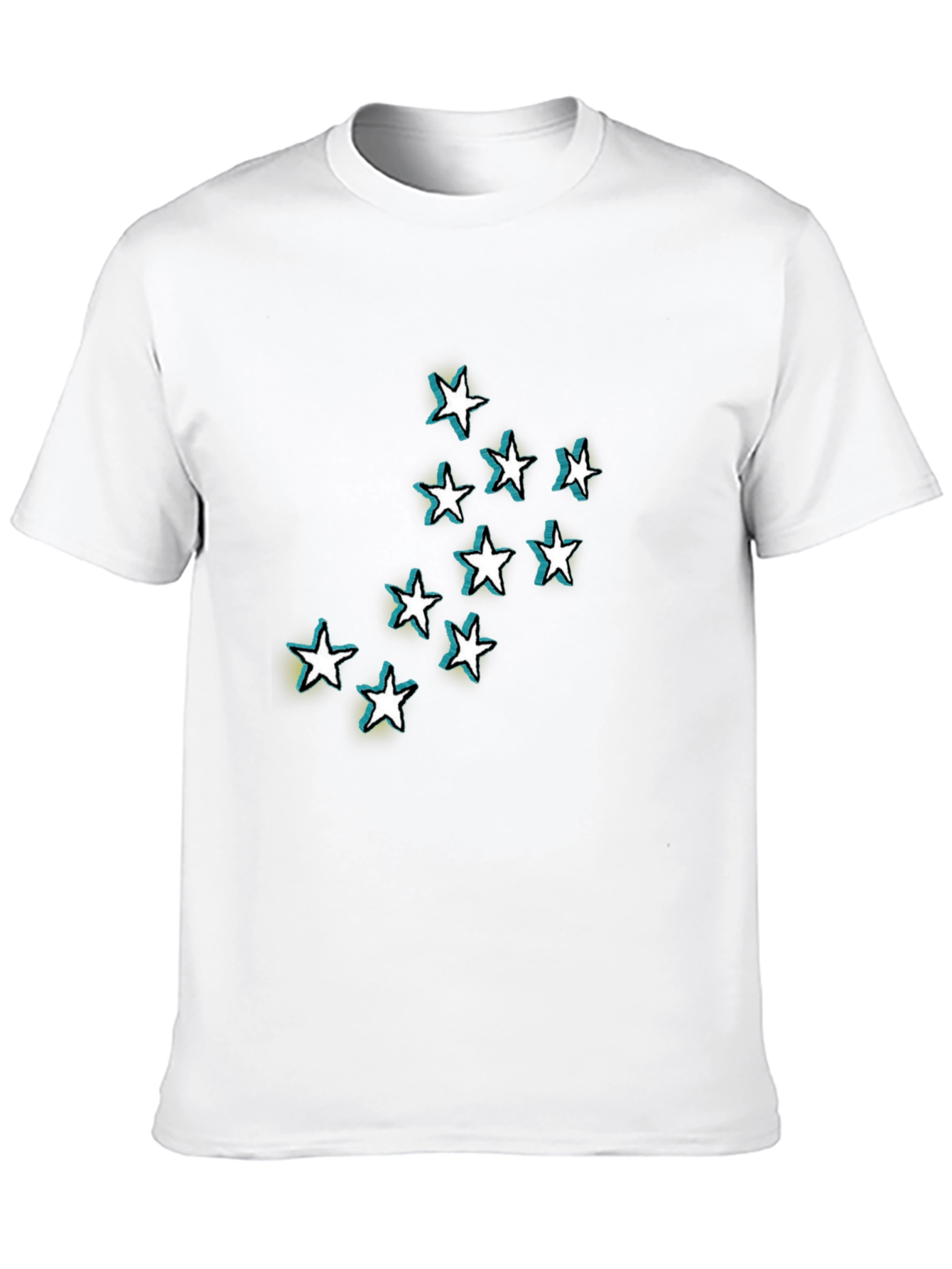 Black Stars Graphic Black T-Shirt for Men view 10