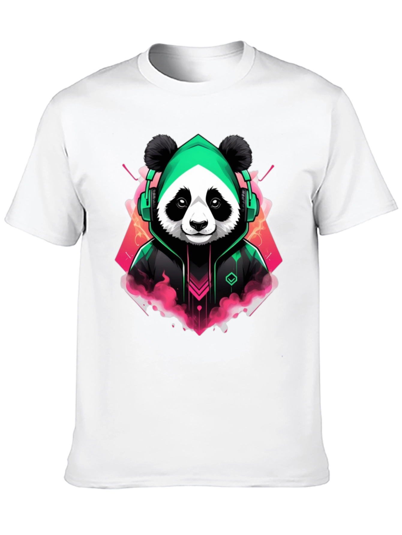 Black Cool Panda Gamer Graphic Tee - Black Cotton Blend view 10